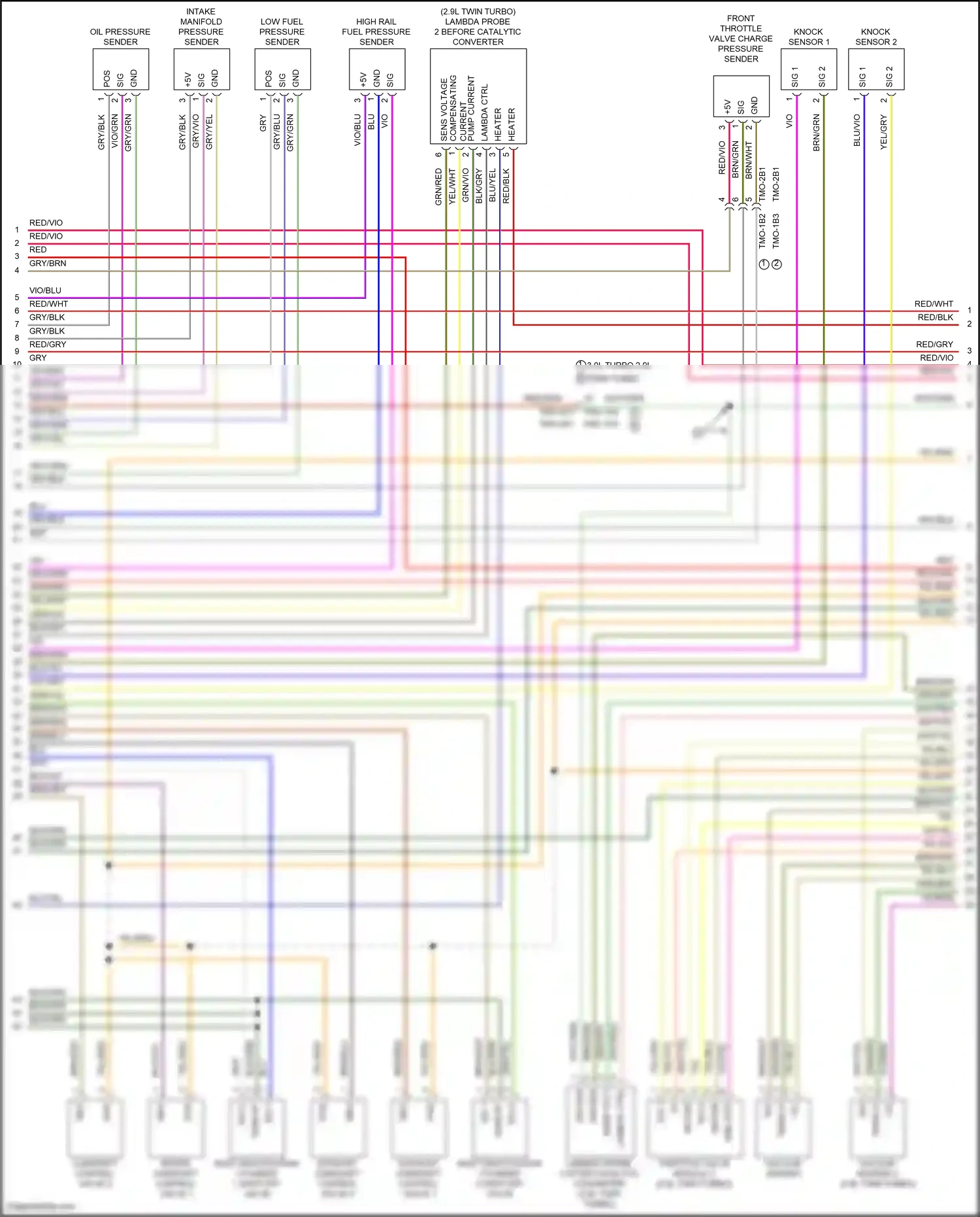 Wiring diagram lambda probe 2 before catalytic converter for Porsche Panamera 4 971 (2016-2020) (2 of 6)