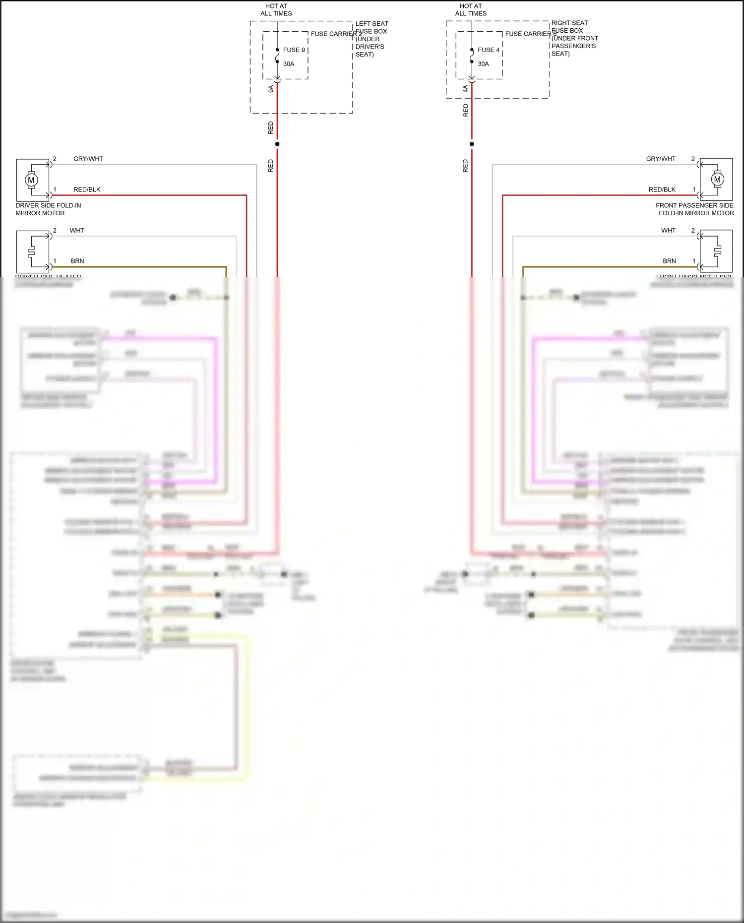 Wiring diagram mirror changeover switch for Porsche Panamera 4 971 (2016-2020) (1 of 2)