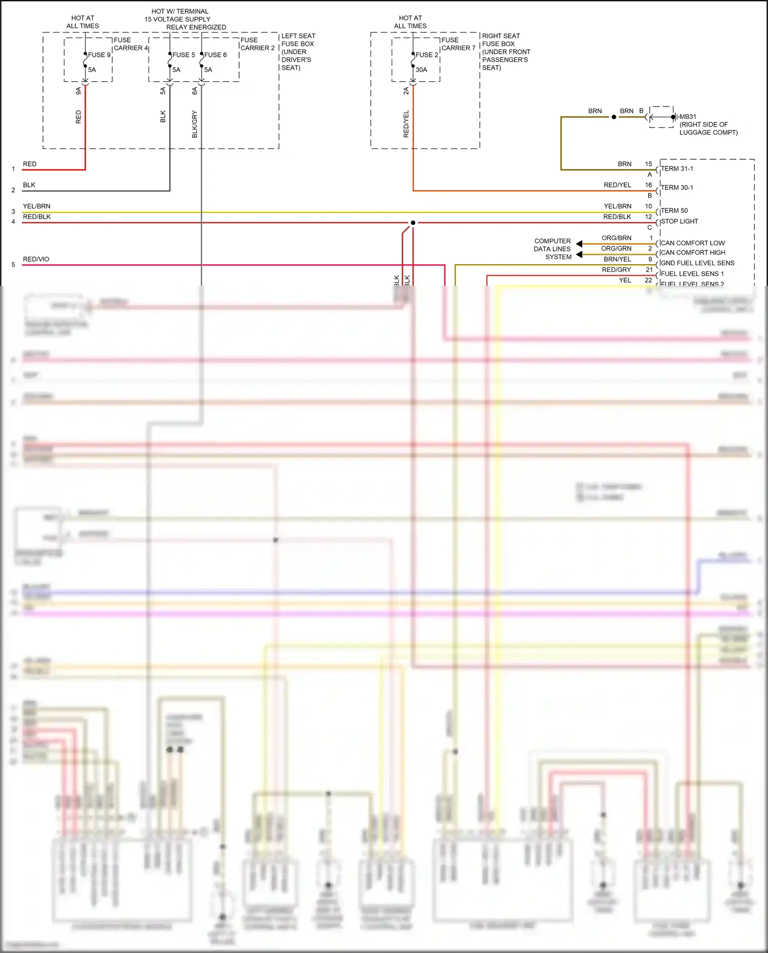 Wiring diagram phase u for Porsche Panamera 4 971 (2016-2020) (1 of 7)