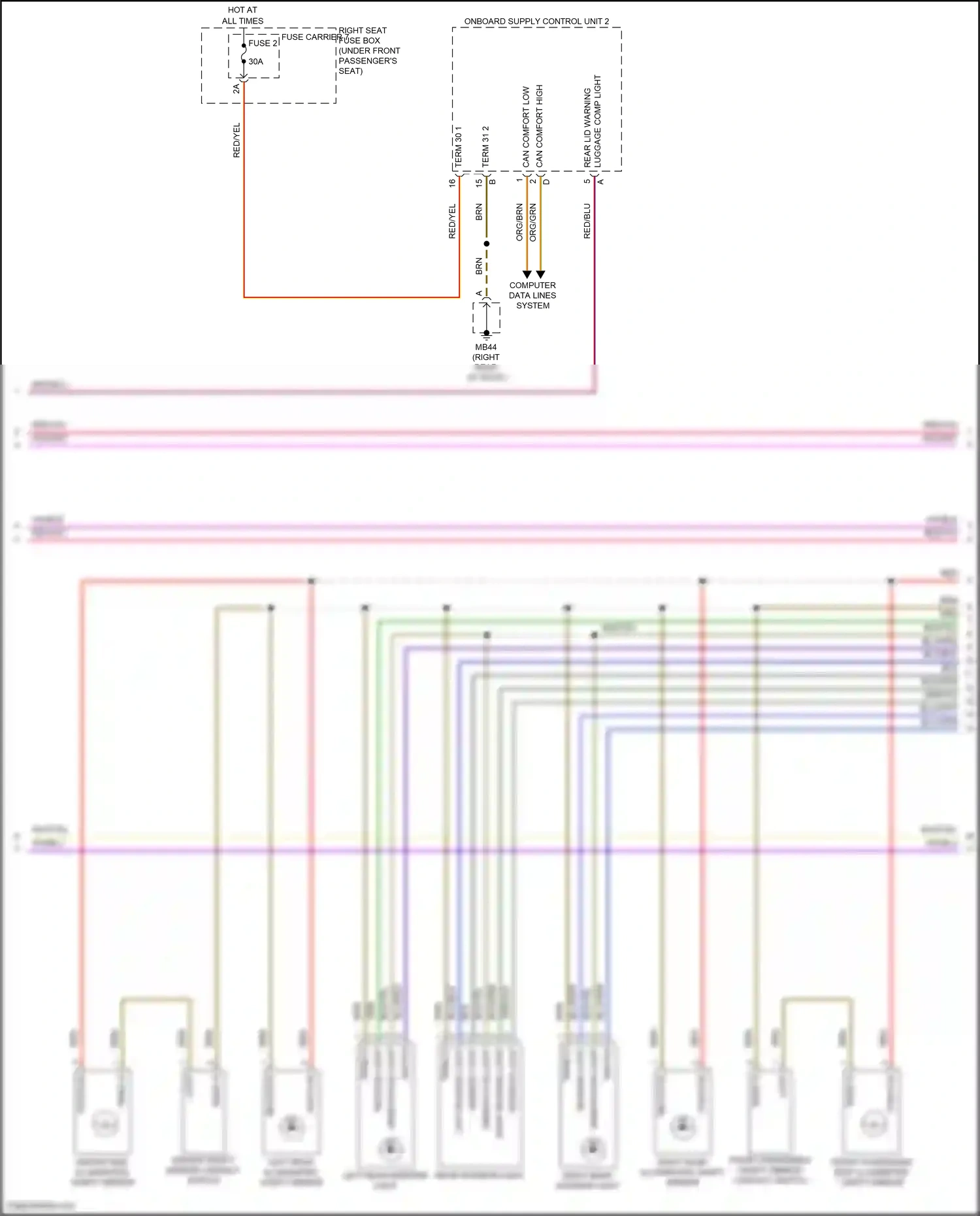 Wiring diagram reading light for Porsche Panamera 4 971 (2016-2020) (1 of 1)