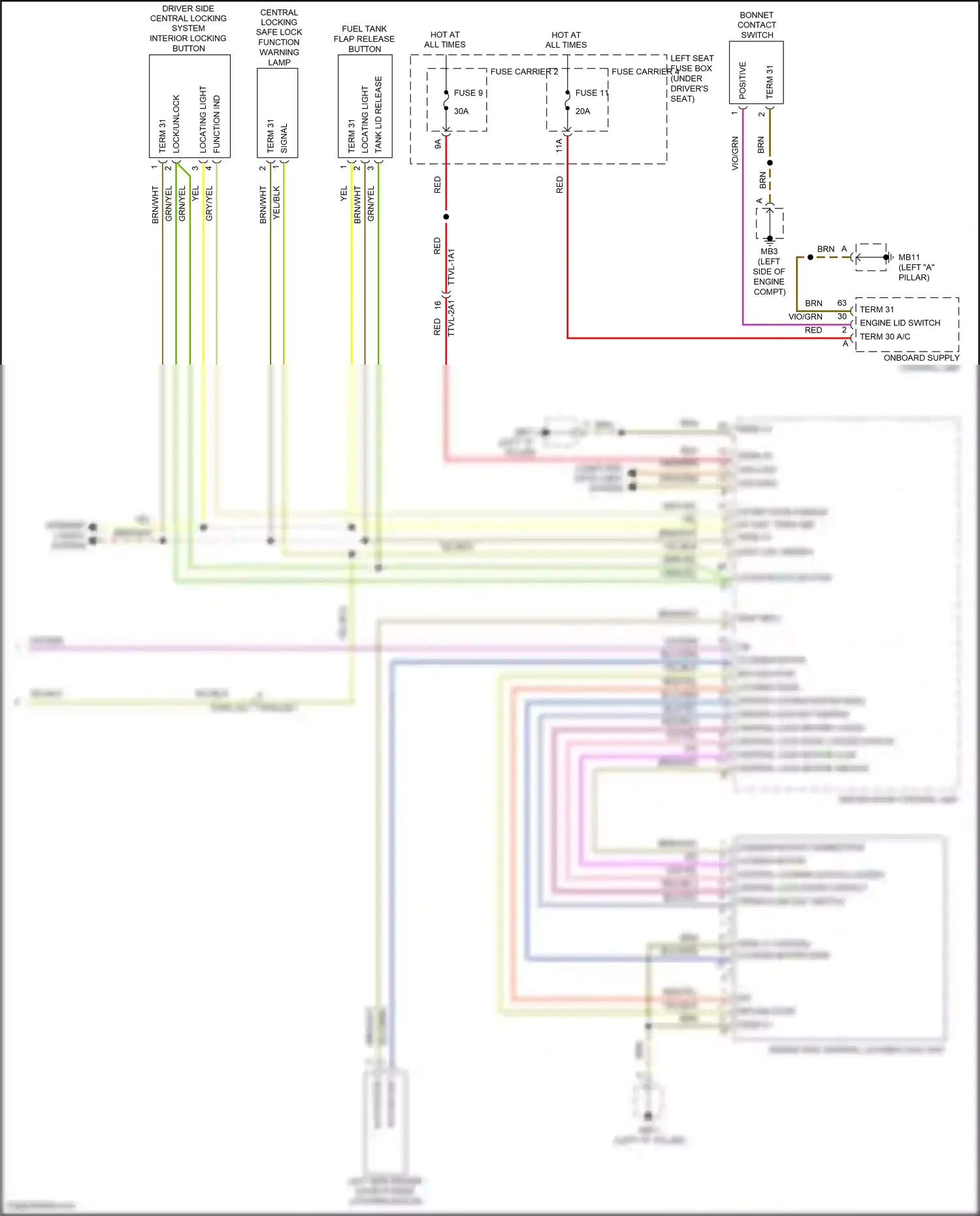 Wiring diagram return stop for Porsche Panamera 4 971 (2016-2020) (3 of 6)