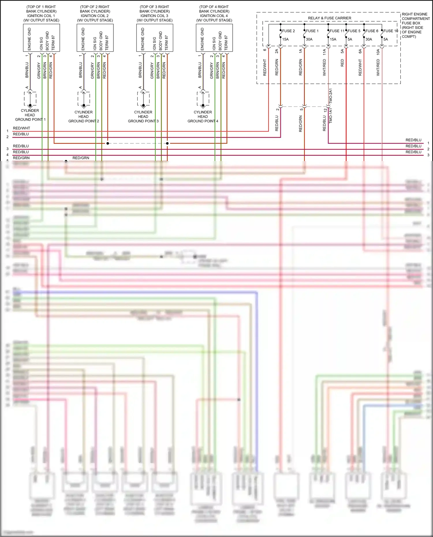 Wiring diagram right engine compartment fuse box for Porsche Panamera 4 971 (2016-2020) (27 of 29)