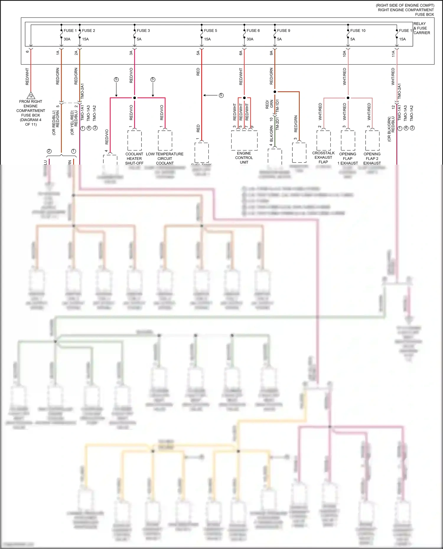 Wiring diagram right engine compartment fuse box for Porsche Panamera 4 971 (2016-2020) (9 of 29)