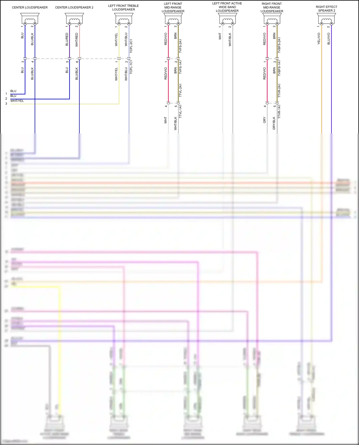 Wiring diagram right front mid-range loudspeaker for Porsche Panamera 4 971 (2016-2020) (4 of 6)