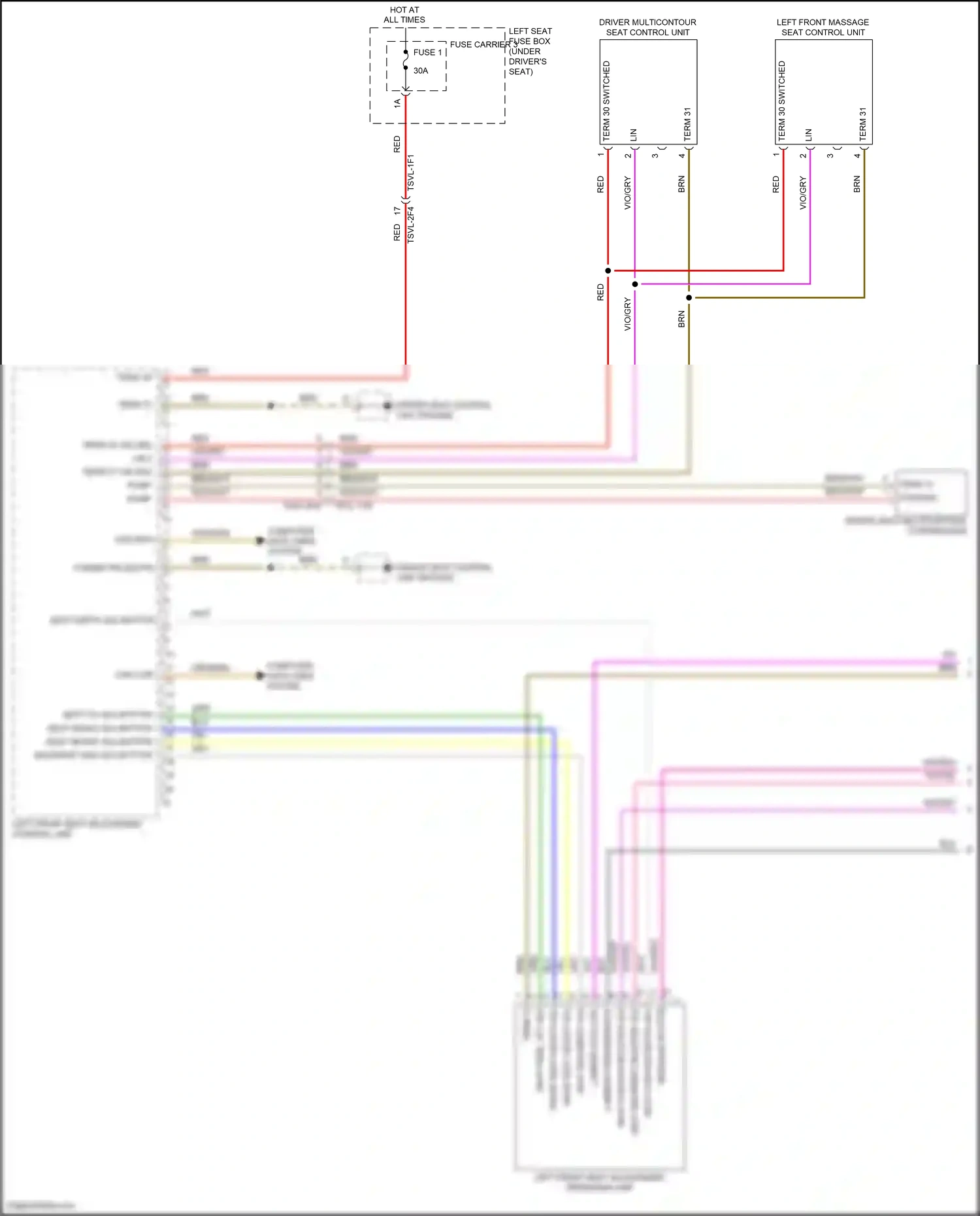 Wiring diagram seat angle adj button for Porsche Panamera 4 971 (2016-2020) (1 of 2)