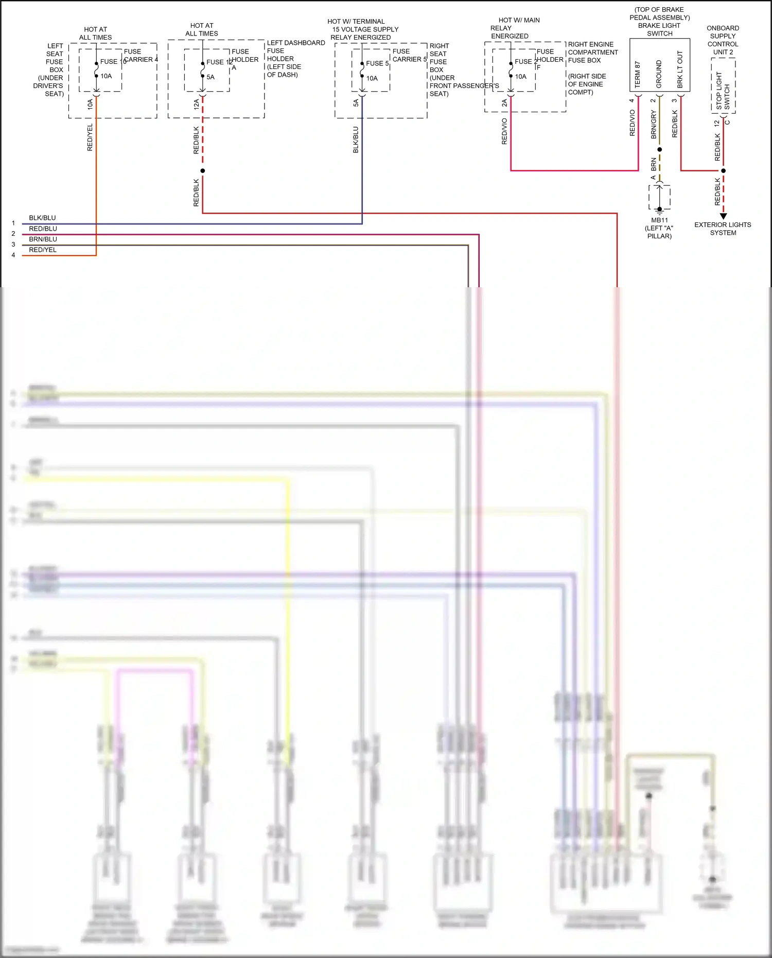 Wiring diagram stop light for Porsche Panamera 4 971 (2016-2020) (1 of 4)