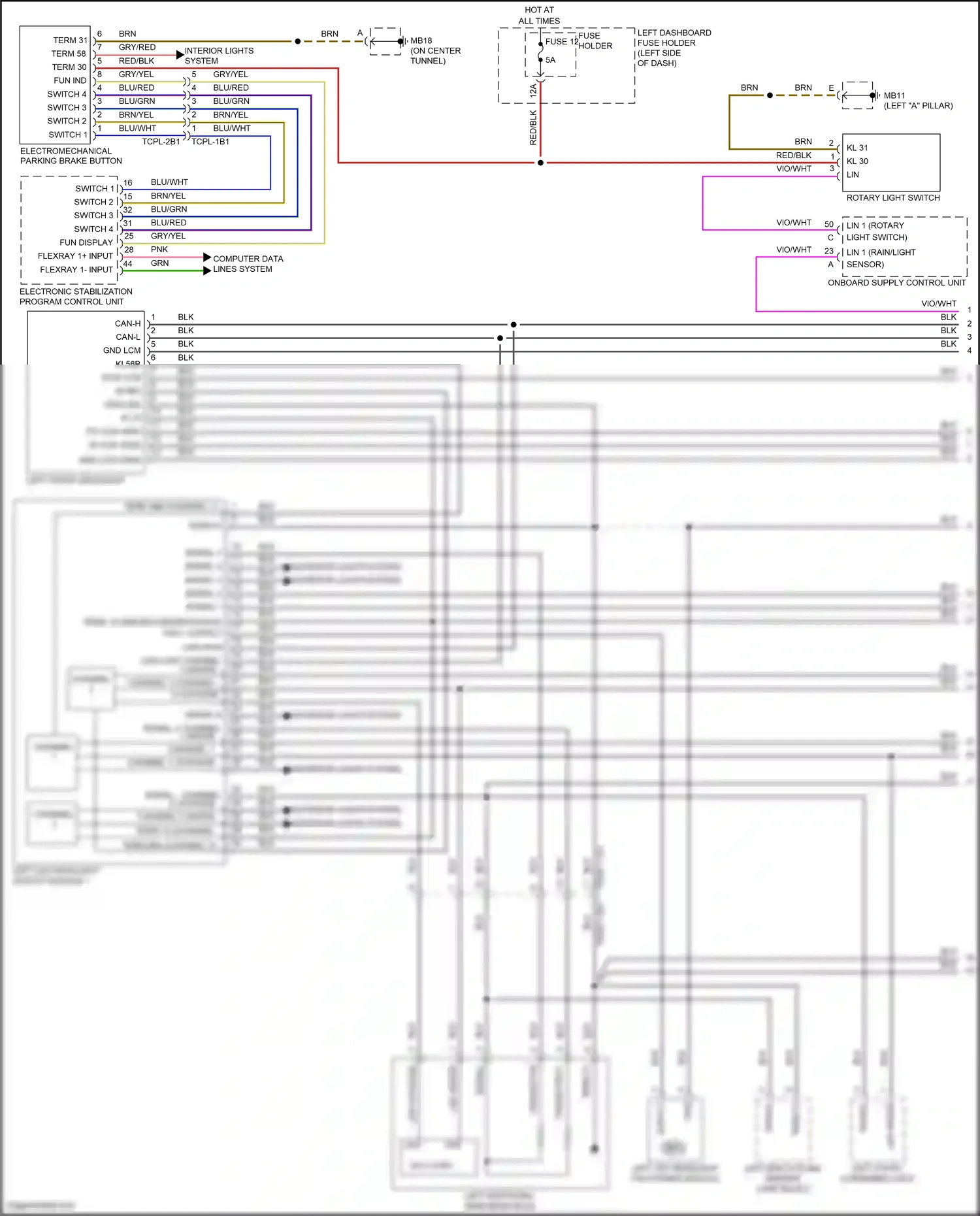 Wiring diagram switch 4 for Porsche Panamera 4 971 (2016-2020) (4 of 4)