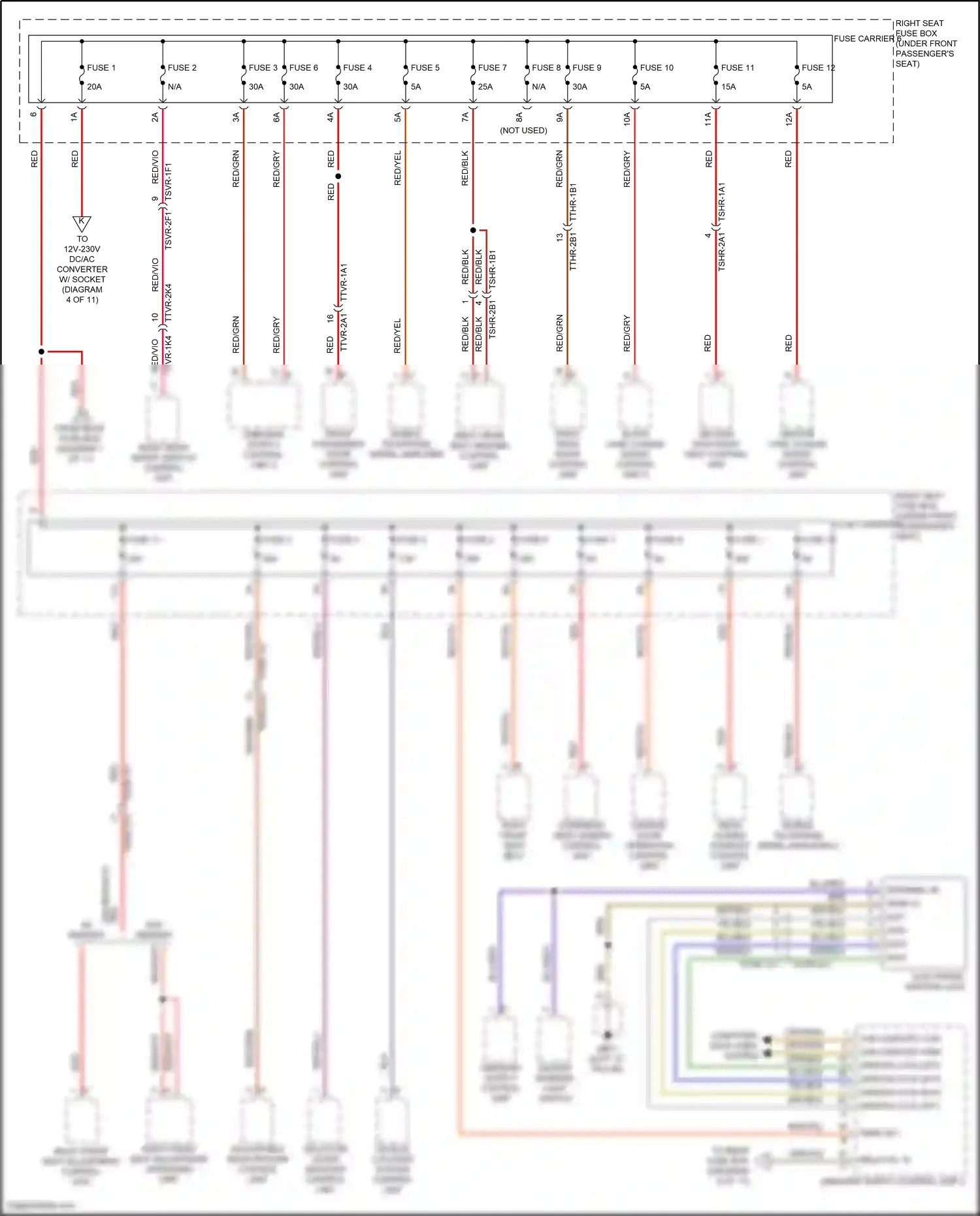 Wiring diagram w/o memory for Porsche Panamera 4 971 (2016-2020) (1 of 2)