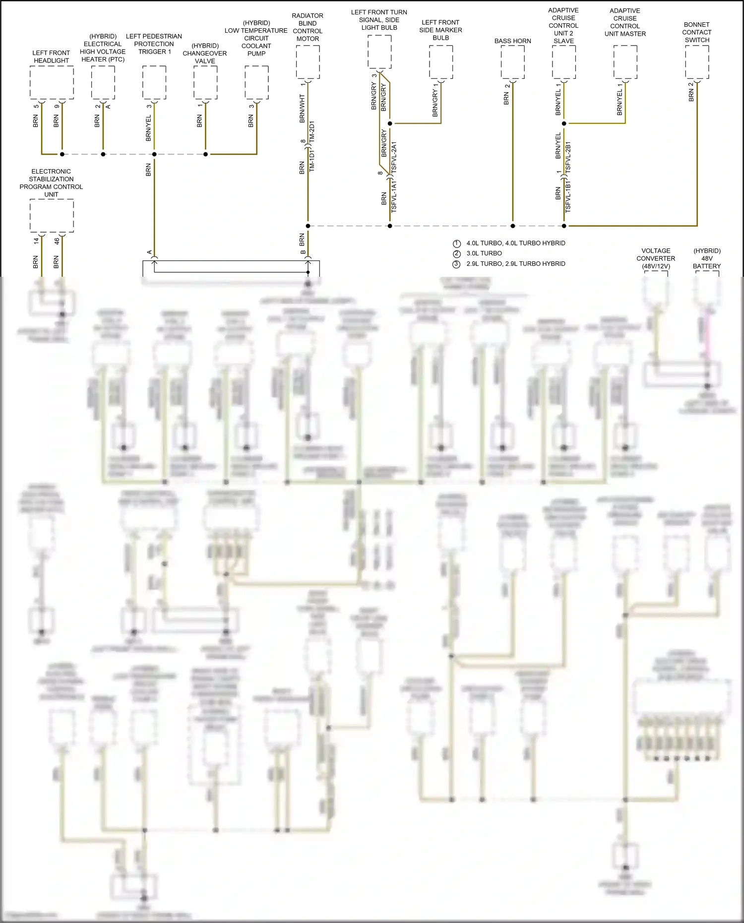 Porsche Panamera 4S 971 facelift (2020-2023) electronic stabilization program control unit wiring diagram  (4 of 8)