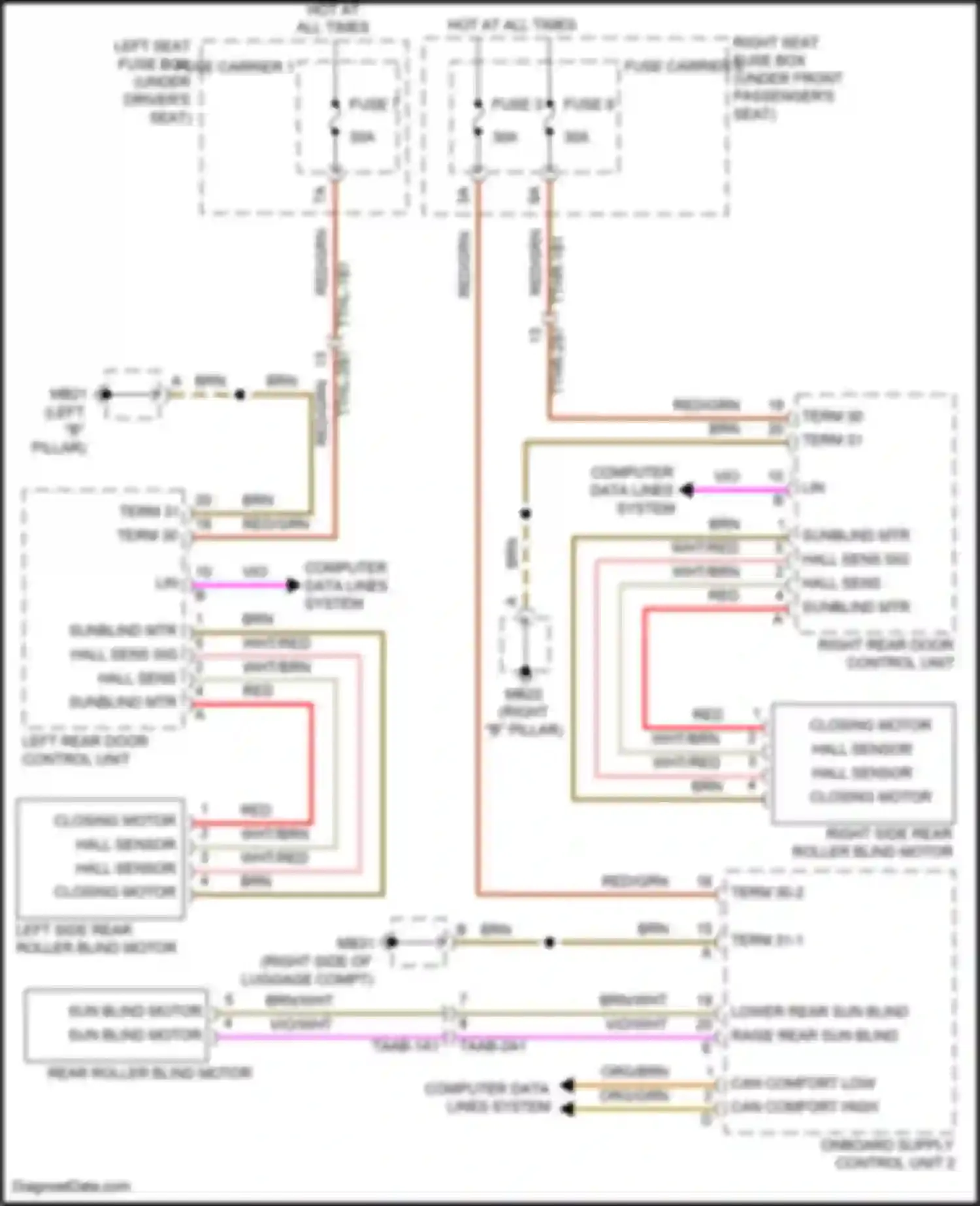Wiring diagram computer data lines system for Porsche Panamera 4S 971 (2016-2020) (18 of 136)