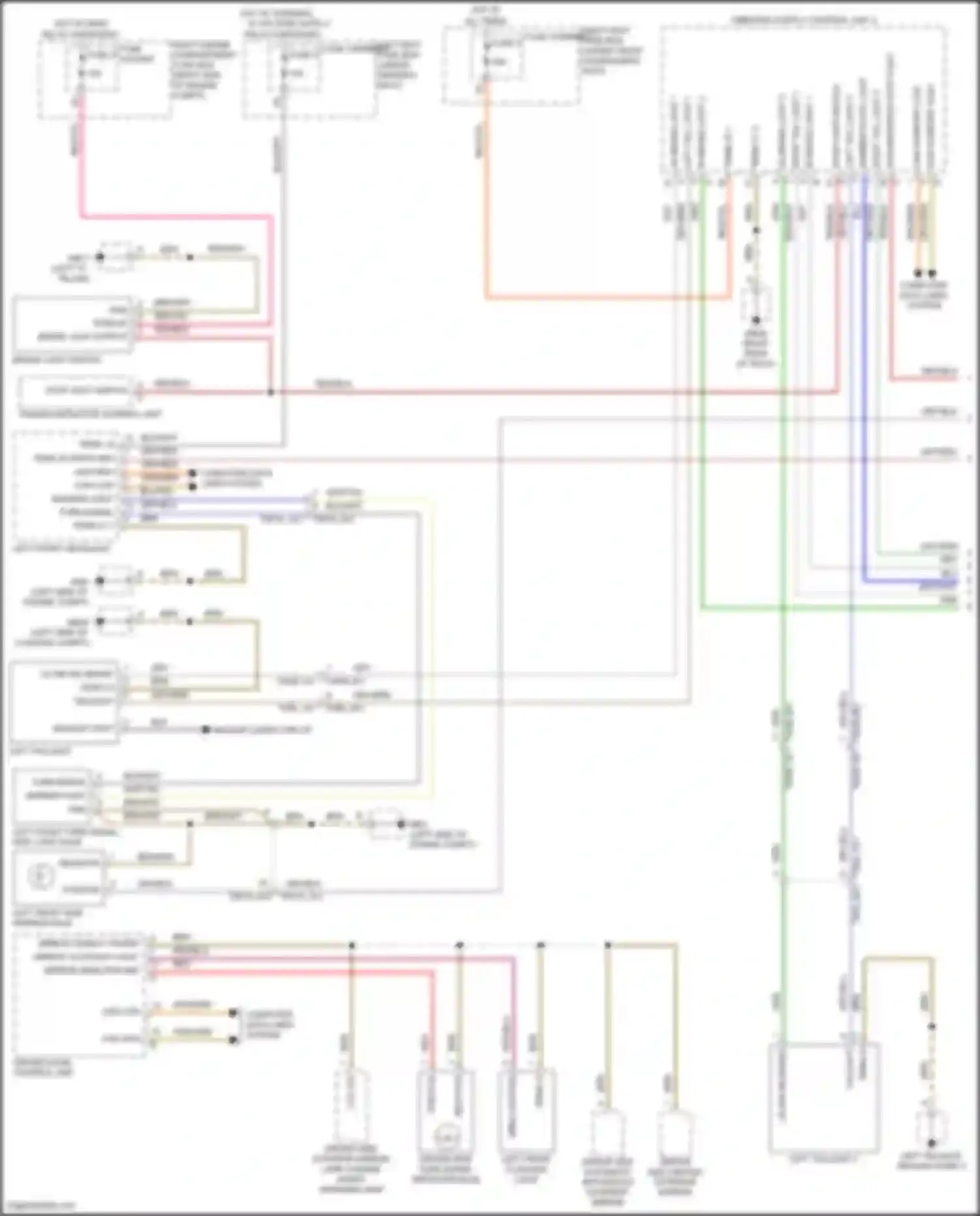 Wiring diagram driver side turn signal repeater bulb for Porsche Panamera 4S 971 (2016-2020) (2 of 2)