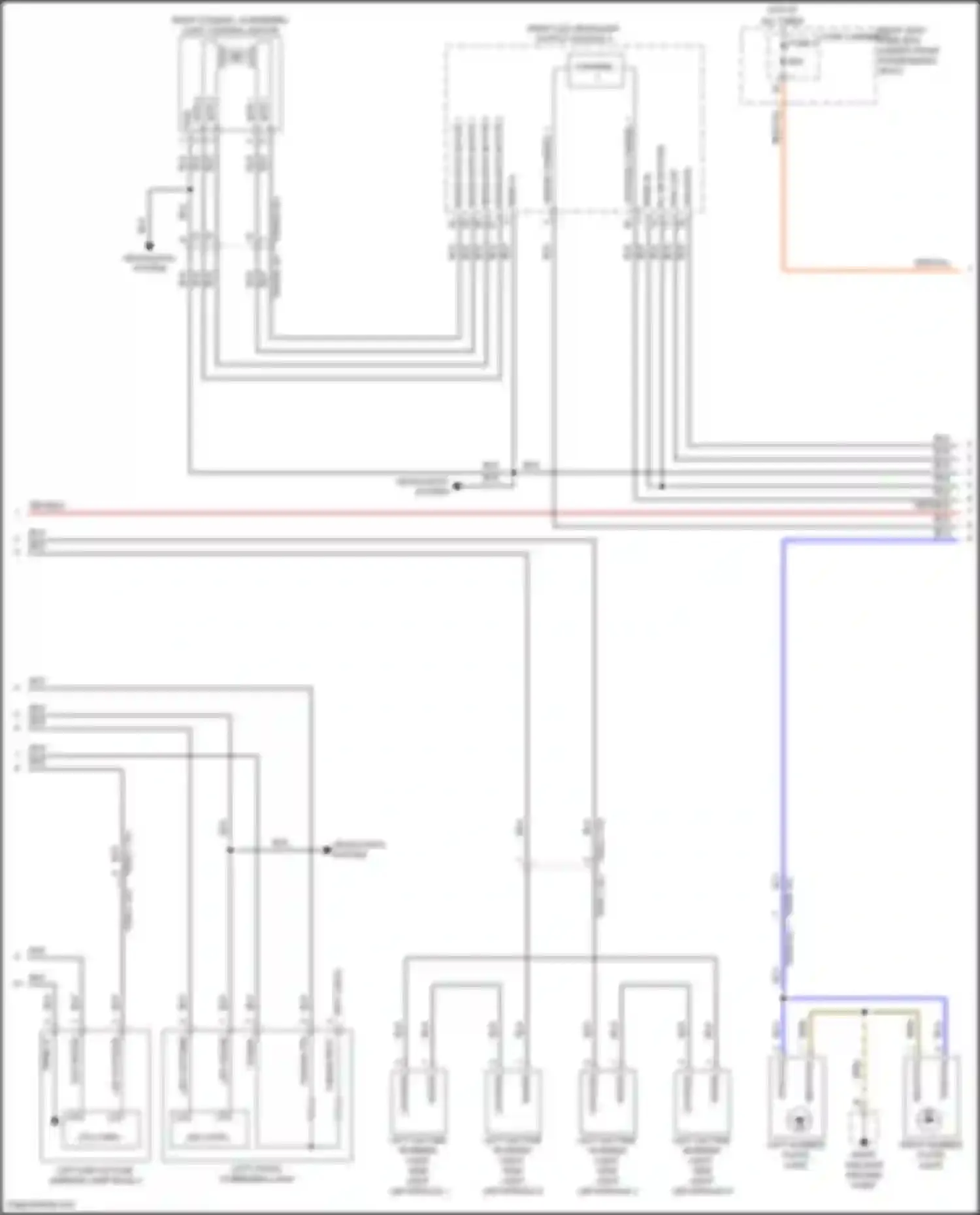 Wiring diagram left daytime running light, side light led module 3 for Porsche Panamera 4S 971 (2016-2020) (1 of 2)
