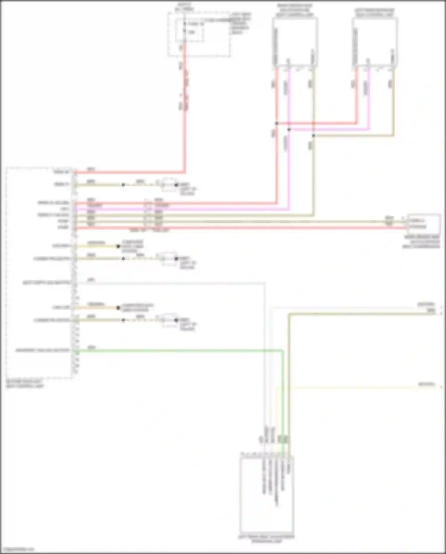 Wiring diagram left rear seat adjustment operating unit for Porsche Panamera 4S 971 (2016-2020) (1 of 1)