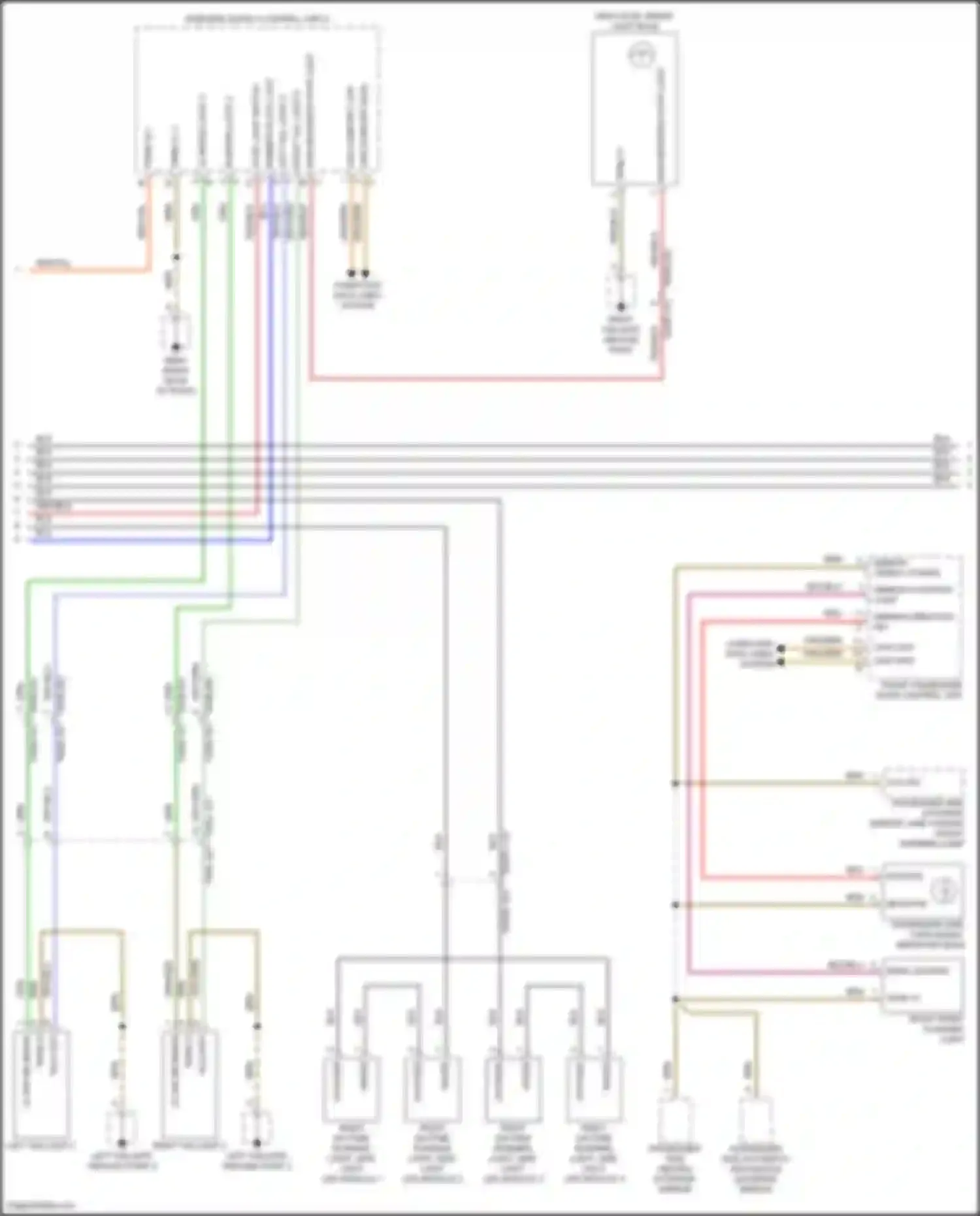 Wiring diagram mirror courtesy light for Porsche Panamera 4S 971 (2016-2020) (2 of 4)