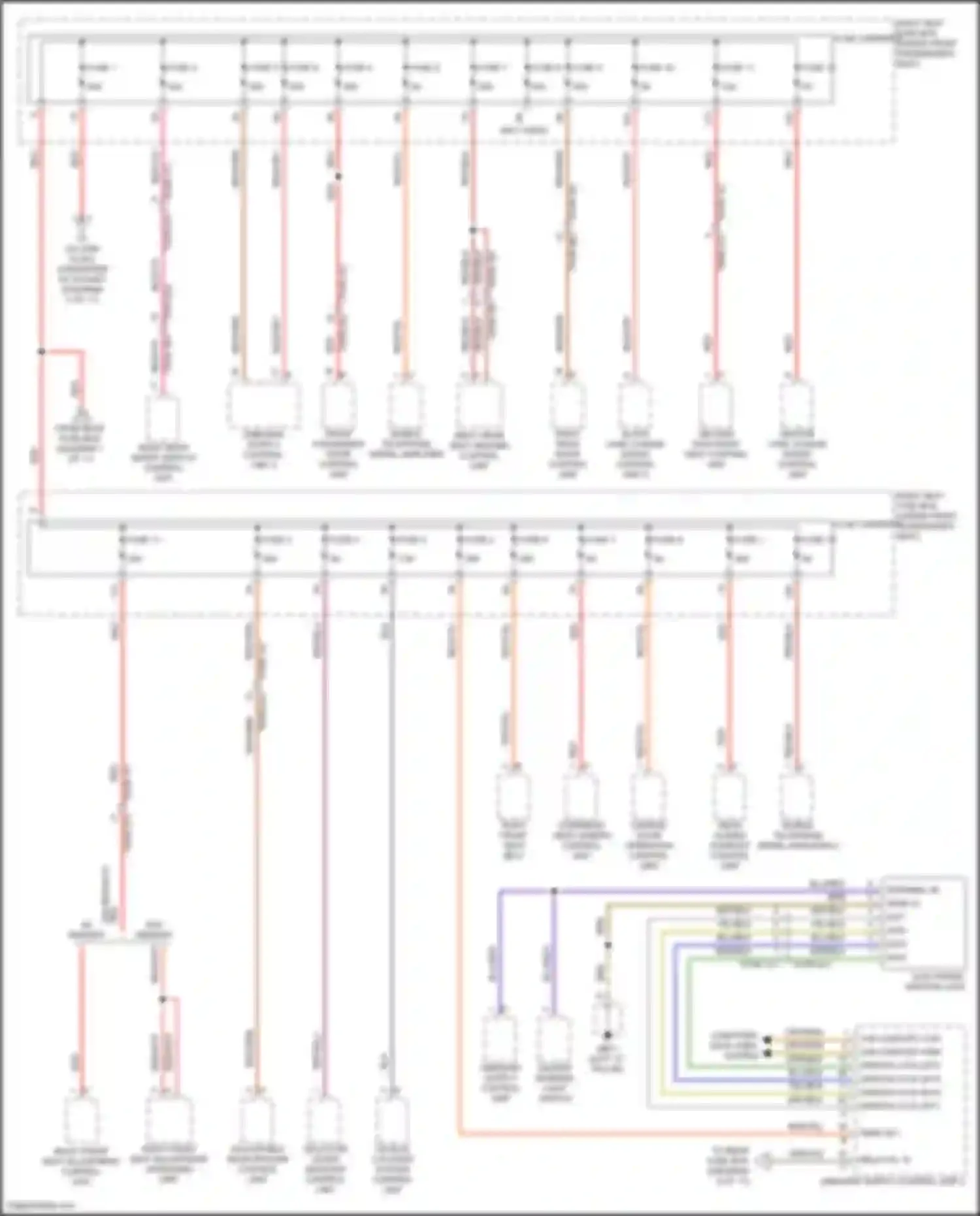 Wiring diagram w/o memory for Porsche Panamera 4S 971 (2016-2020) (1 of 2)