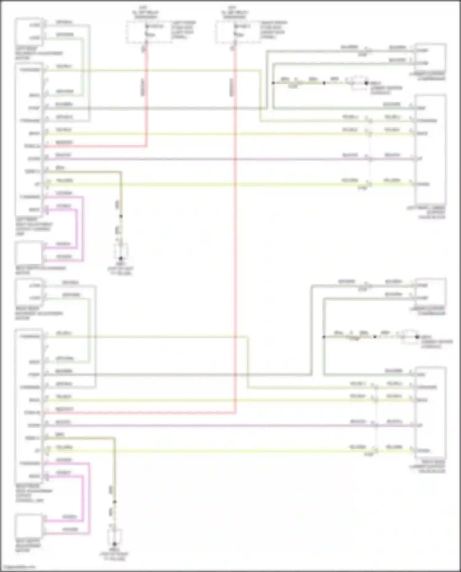Wiring diagram left rear lumbar support valve block for Porsche Panamera GTS 970 facelift (2013-2016) (2 of 2)