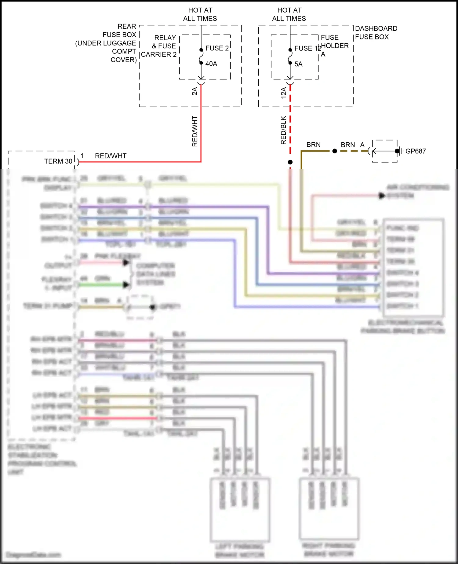 Porsche Panamera GTS 971 facelift (2020-2023) electronic stabilization program control unit wiring diagram  (3 of 8)