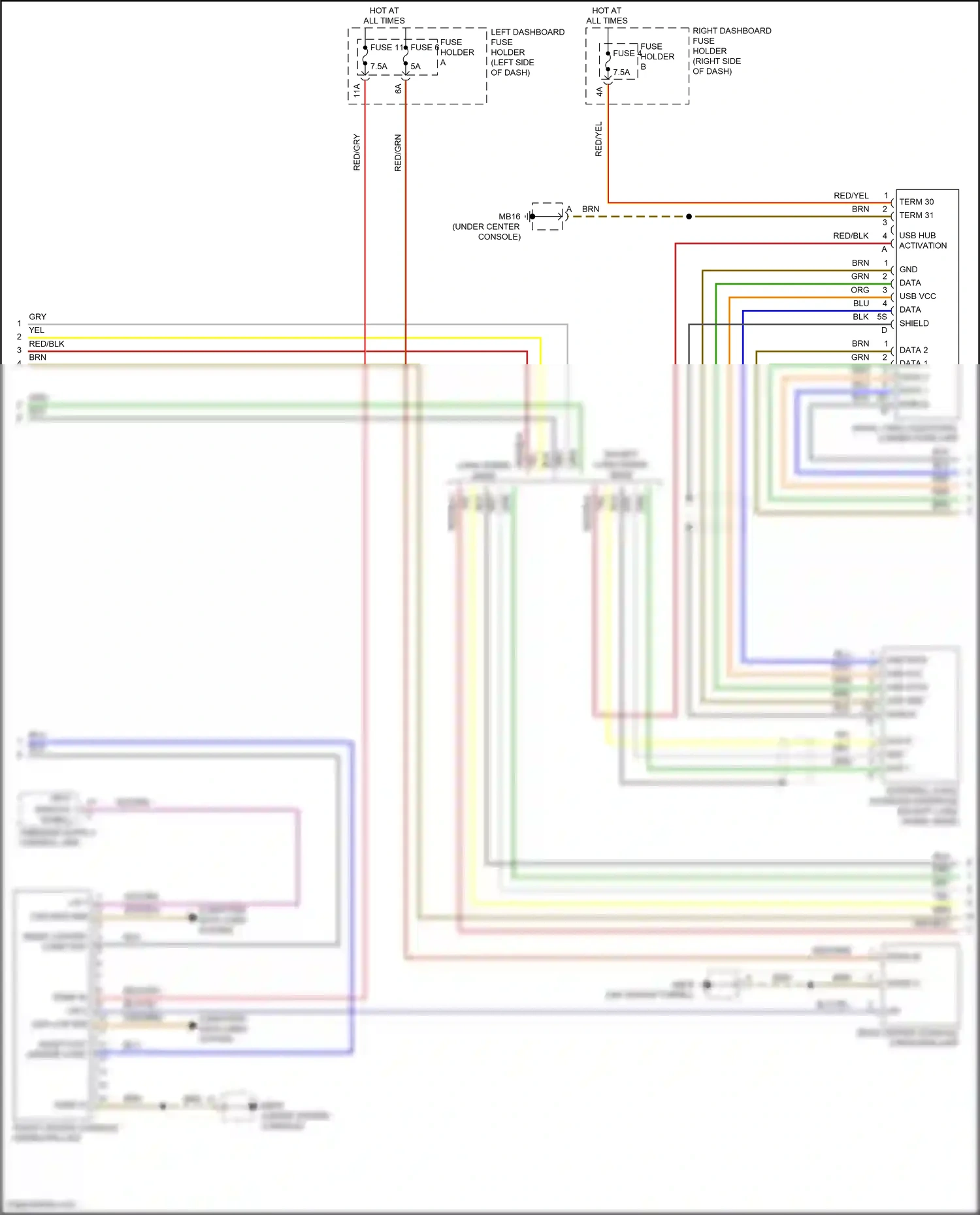 Wiring diagram external audio sources interface for Porsche Panamera Turbo S 971 facelift (2020-2023) (3 of 10)