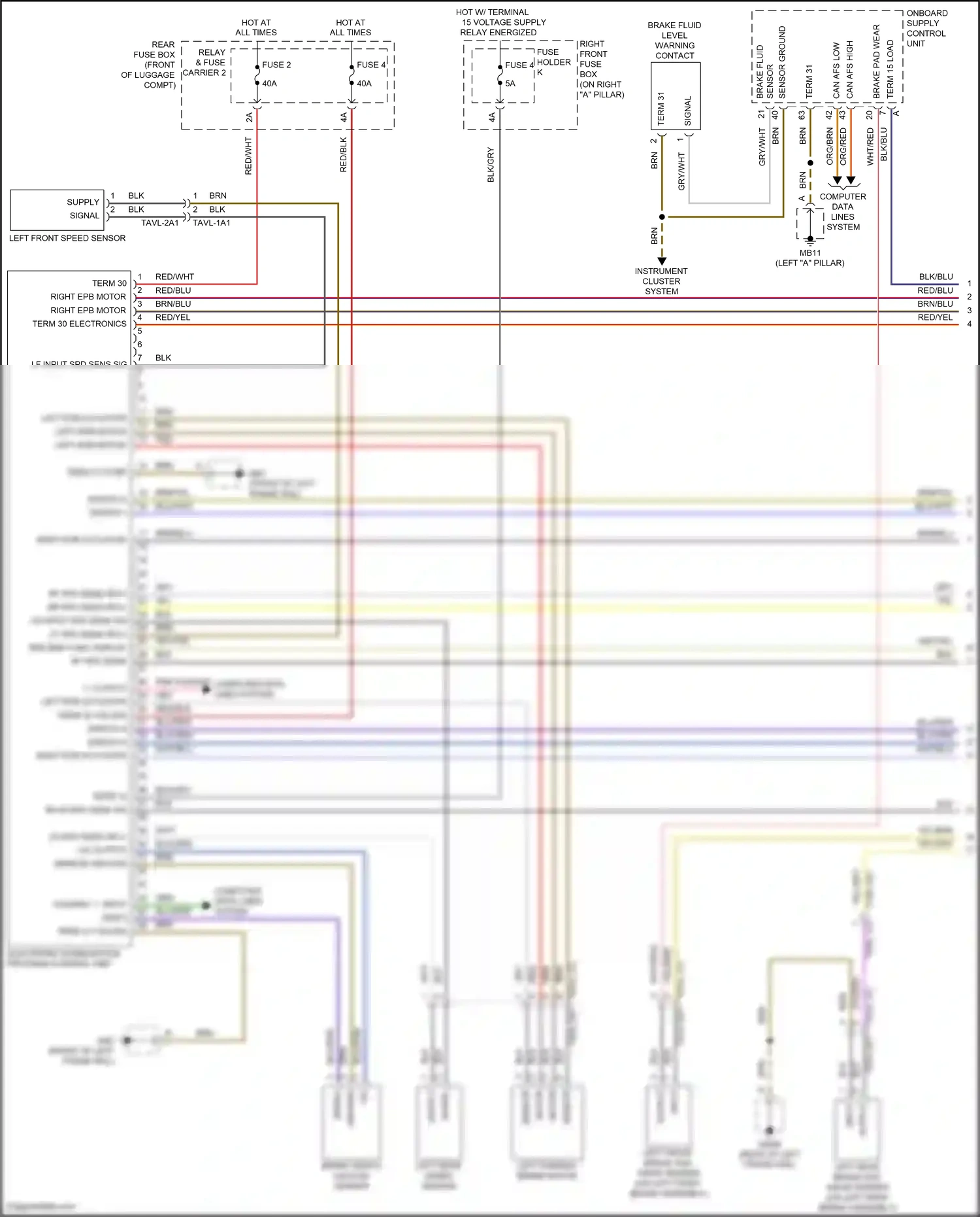 Wiring diagram left front speed sensor for Porsche Panamera Turbo S 971 (2016-2020) (1 of 1)