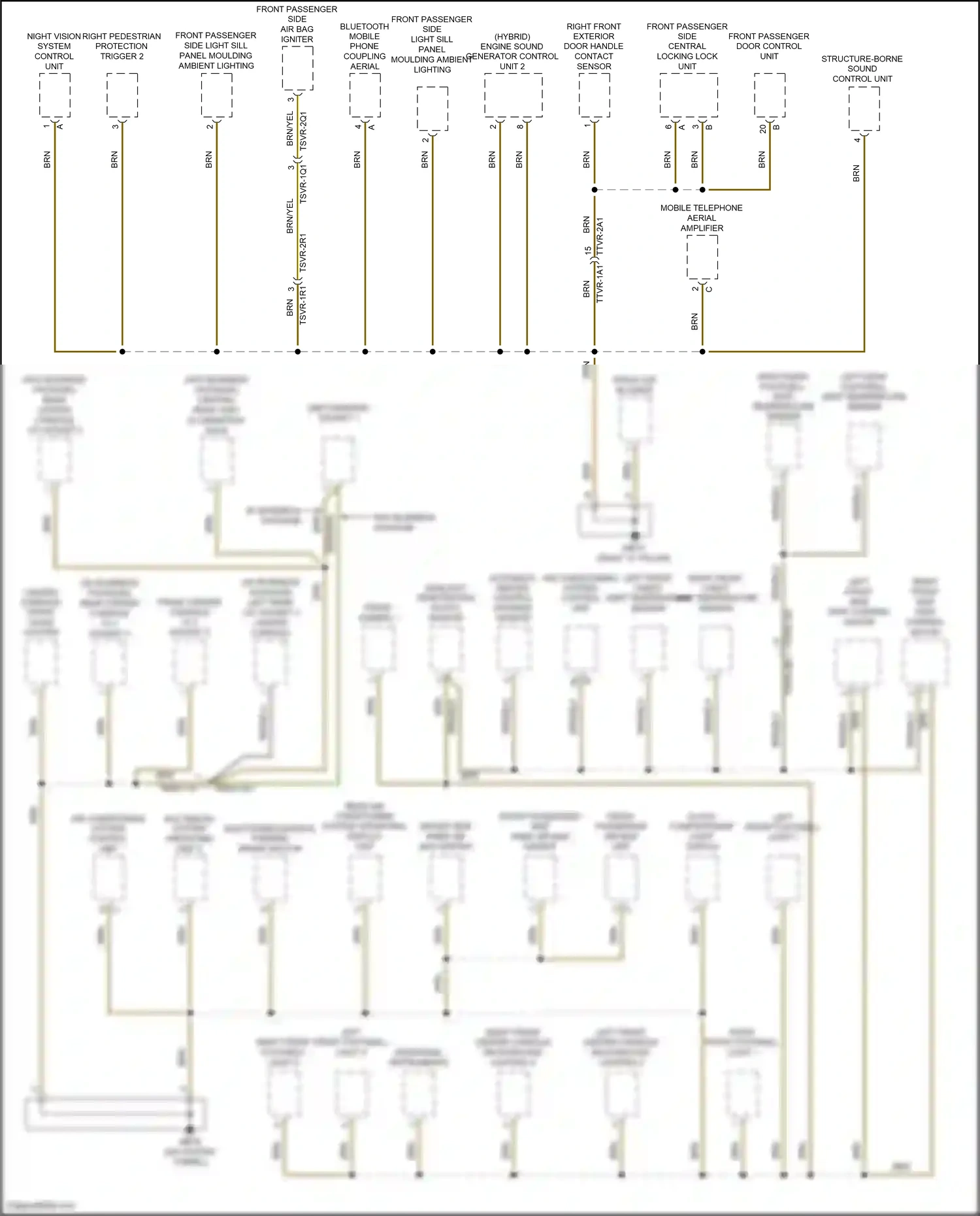 Wiring diagram additional instruments for Porsche Panamera Turbo 971 (2016-2020) (1 of 3)