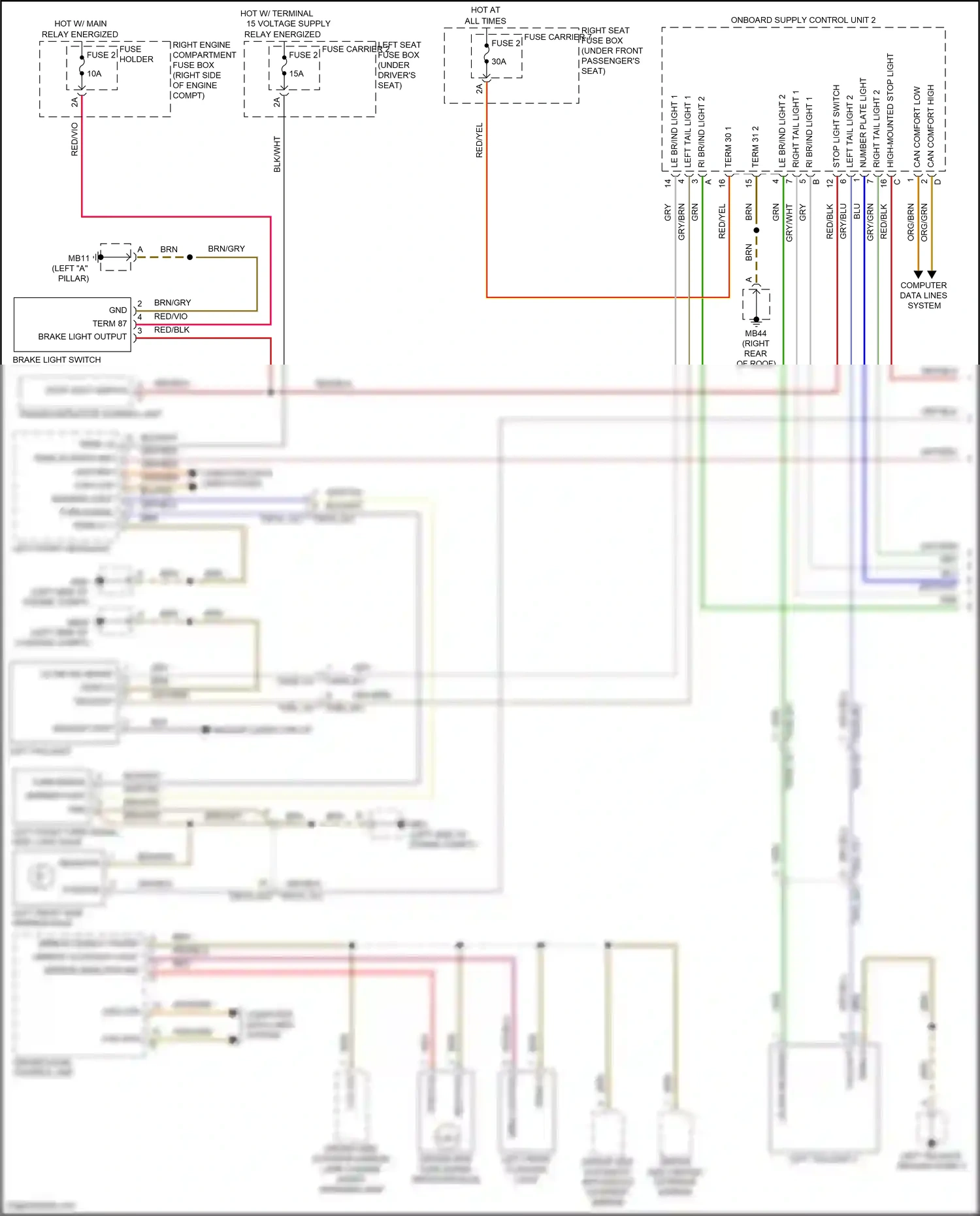 Wiring diagram computer data lines system for Porsche Panamera Turbo 971 (2016-2020) (23 of 136)