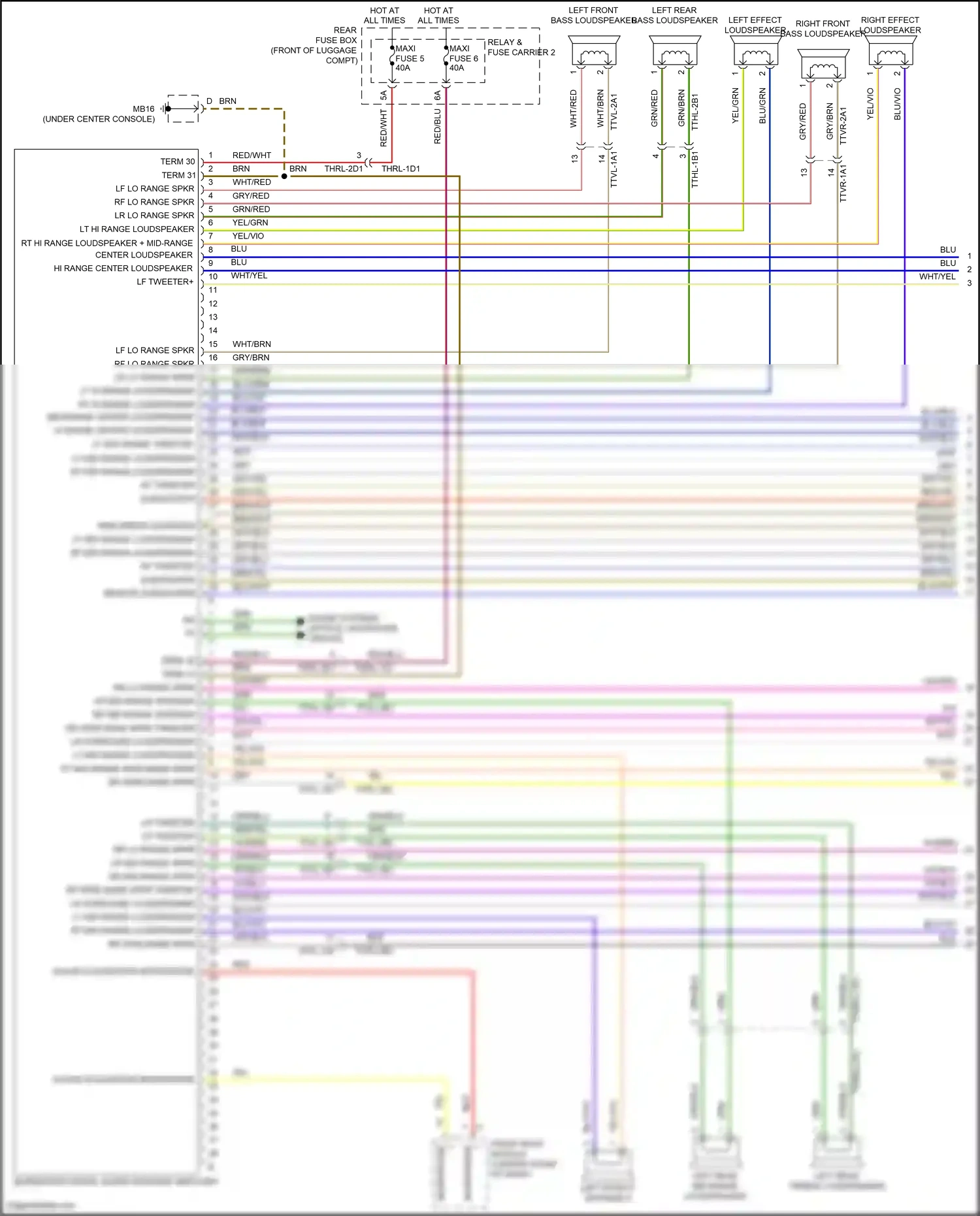 Wiring diagram left effect loudspeaker for Porsche Panamera Turbo 971 (2016-2020) (2 of 4)