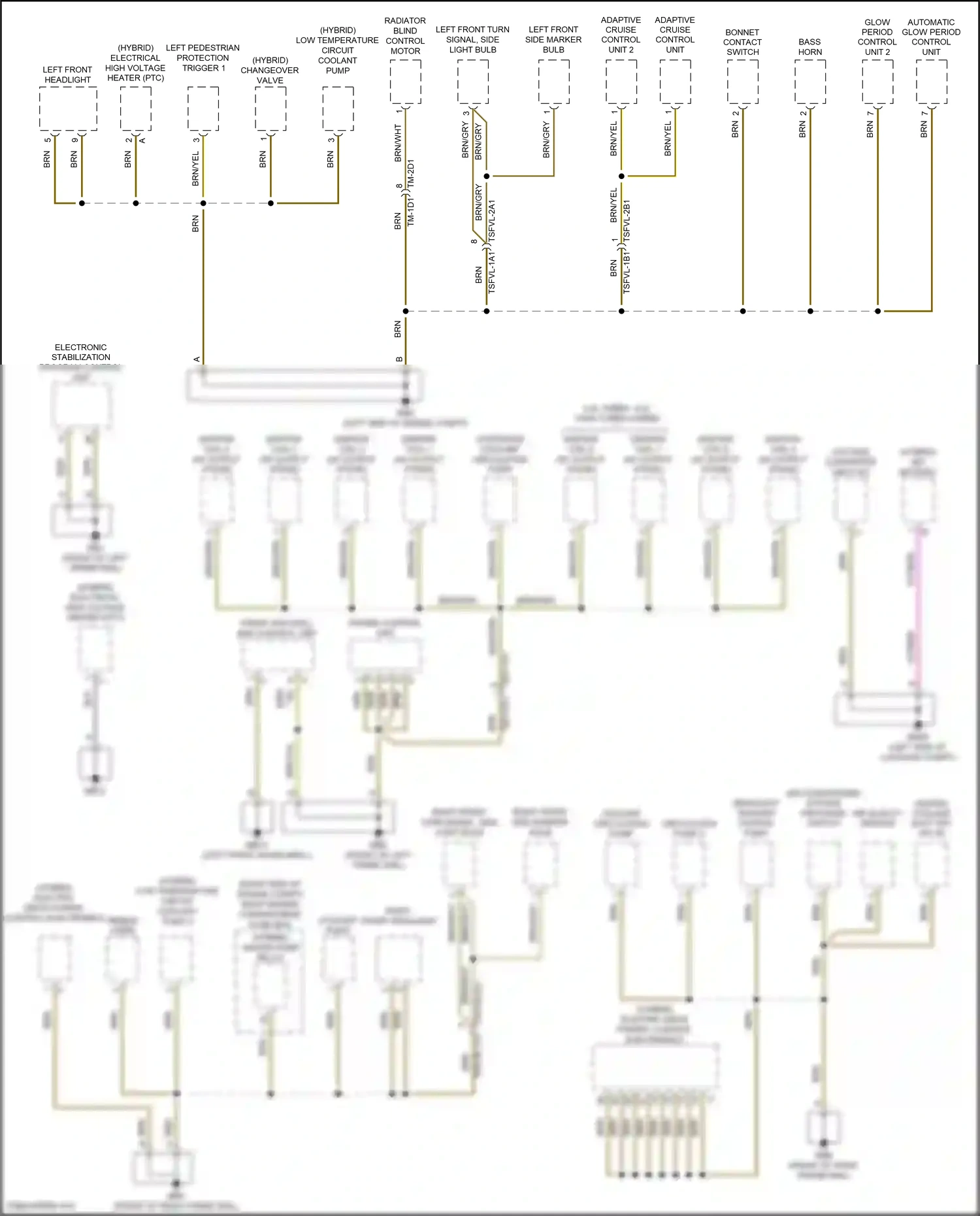 Wiring diagram left front headlight for Porsche Panamera Turbo 971 (2016-2020) (4 of 7)