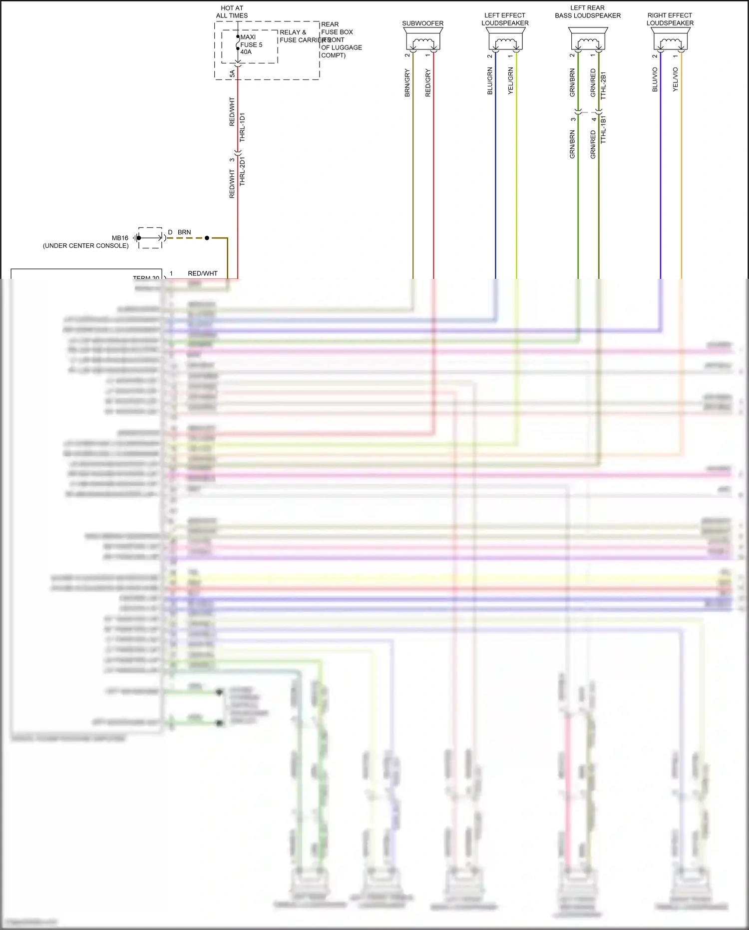 Wiring diagram left front mid-range loudspeaker for Porsche Panamera Turbo 971 (2016-2020) (3 of 6)
