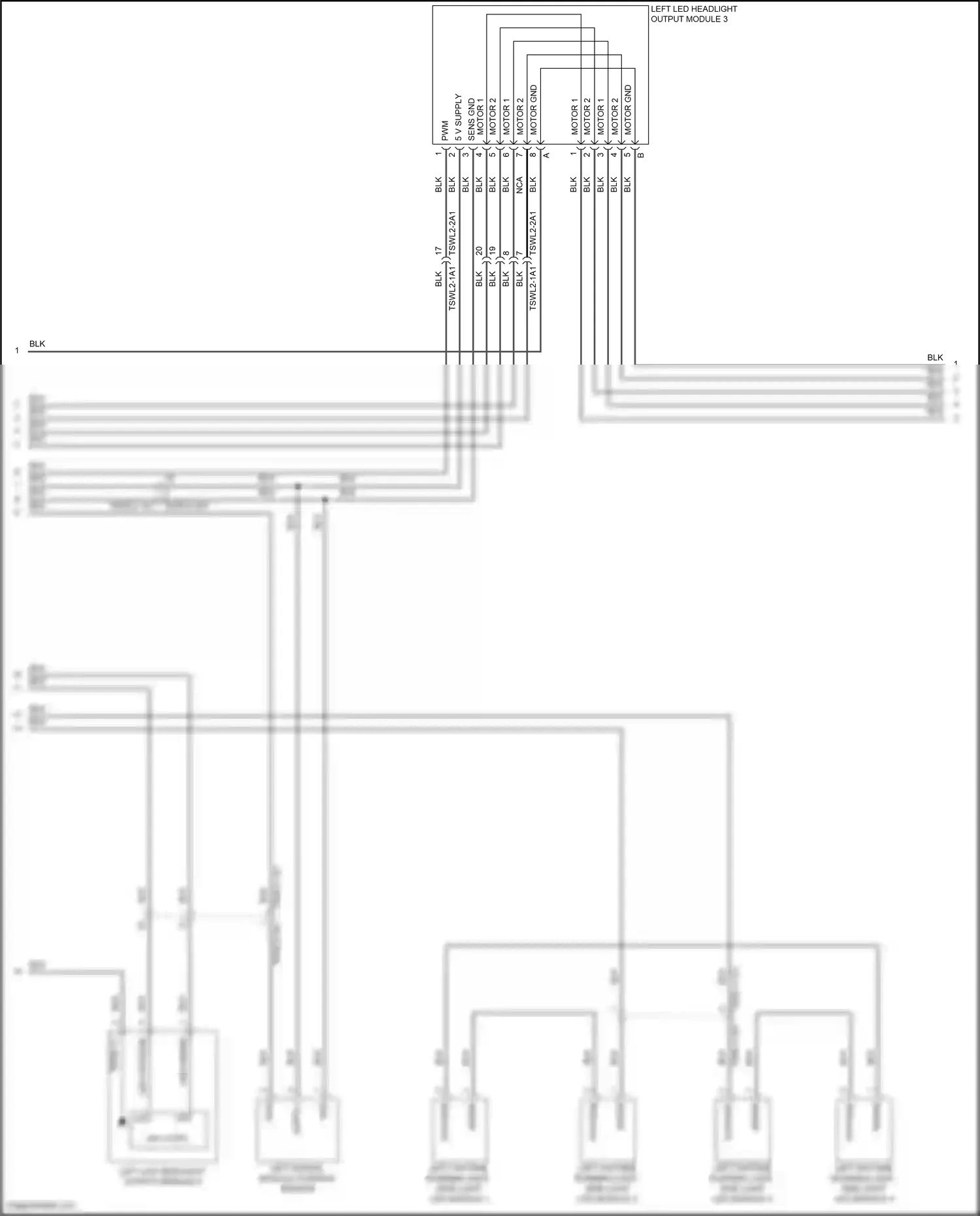 Wiring diagram left led headlight output module 3 for Porsche Panamera Turbo 971 (2016-2020) (1 of 1)