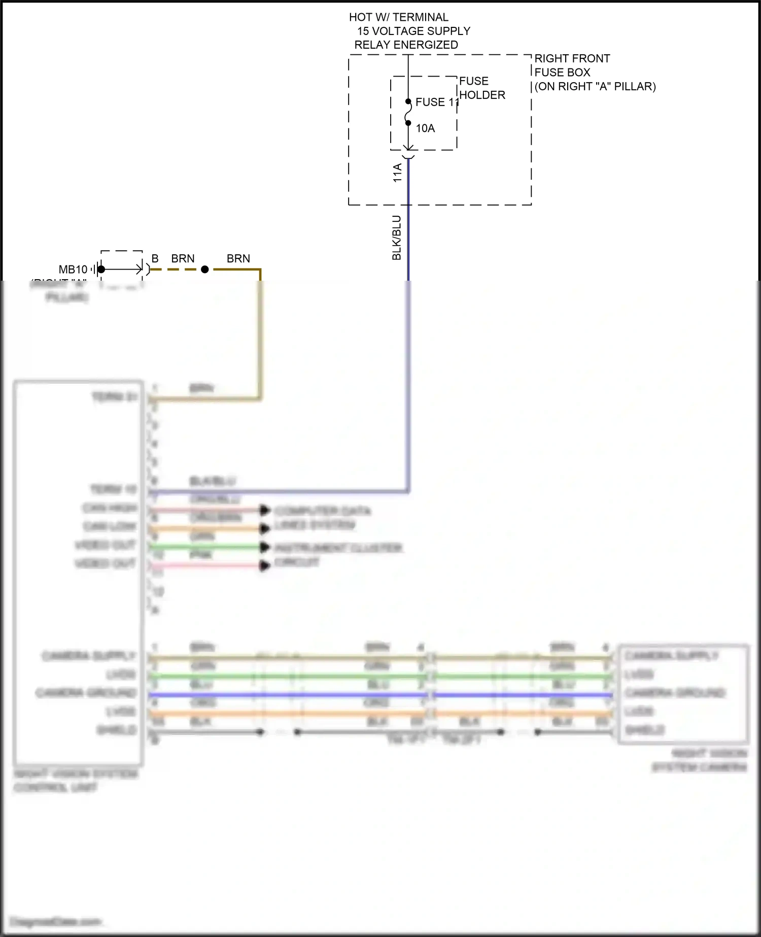 Wiring diagram night vision system control unit for Porsche Panamera Turbo 971 (2016-2020) (4 of 5)