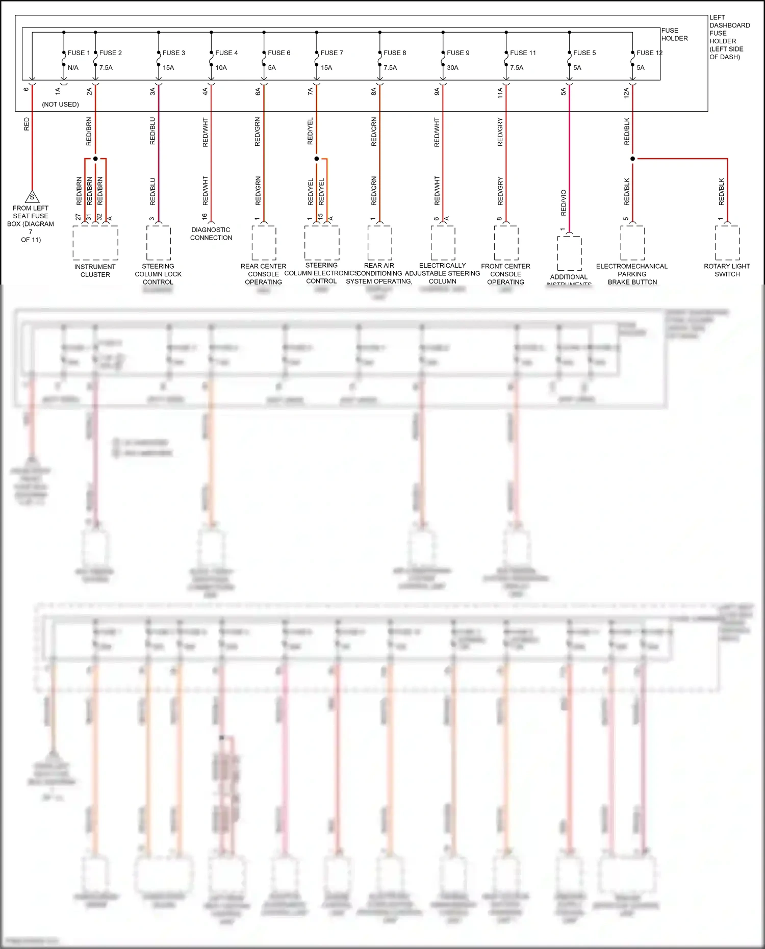 Wiring diagram steering column electronics control unit for Porsche Panamera Turbo 971 (2016-2020) (5 of 6)
