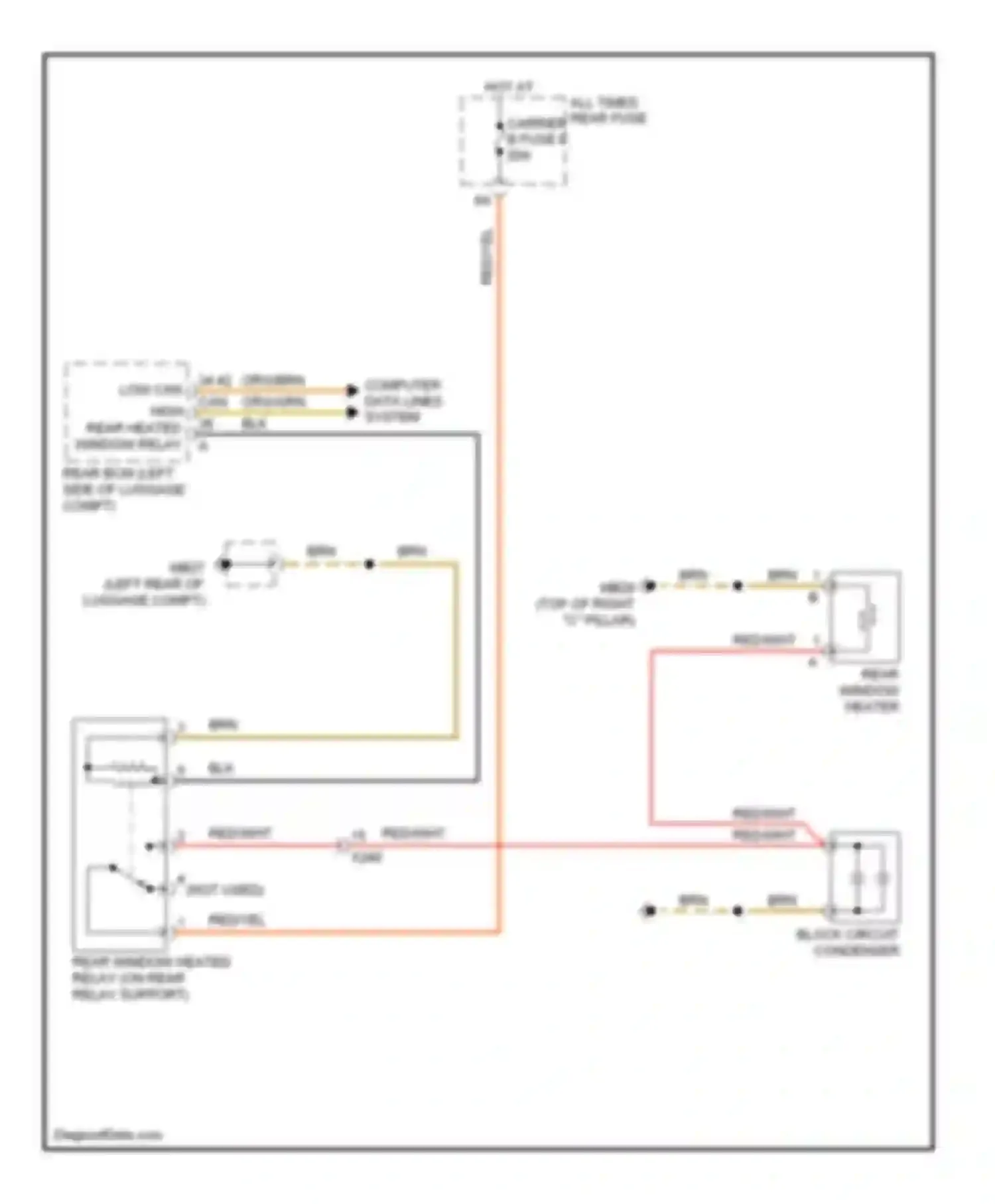 Panamera Porsche 970 (2009-2013): Defogger circuit