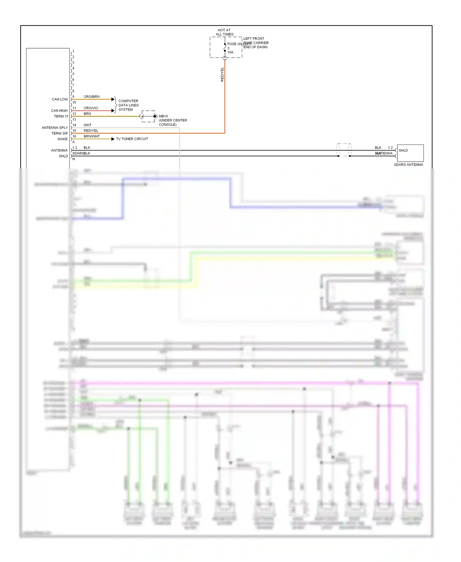 Porsche Panamera 970 (2009-2013) computer data lines system wiring diagram  (51 of 65)