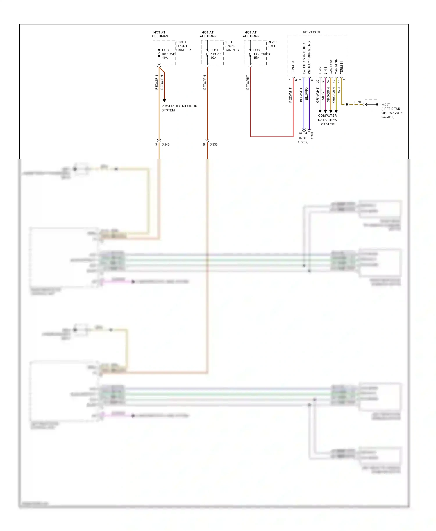 Porsche Panamera 970 (2009-2013) computer data lines system wiring diagram  (50 of 65)