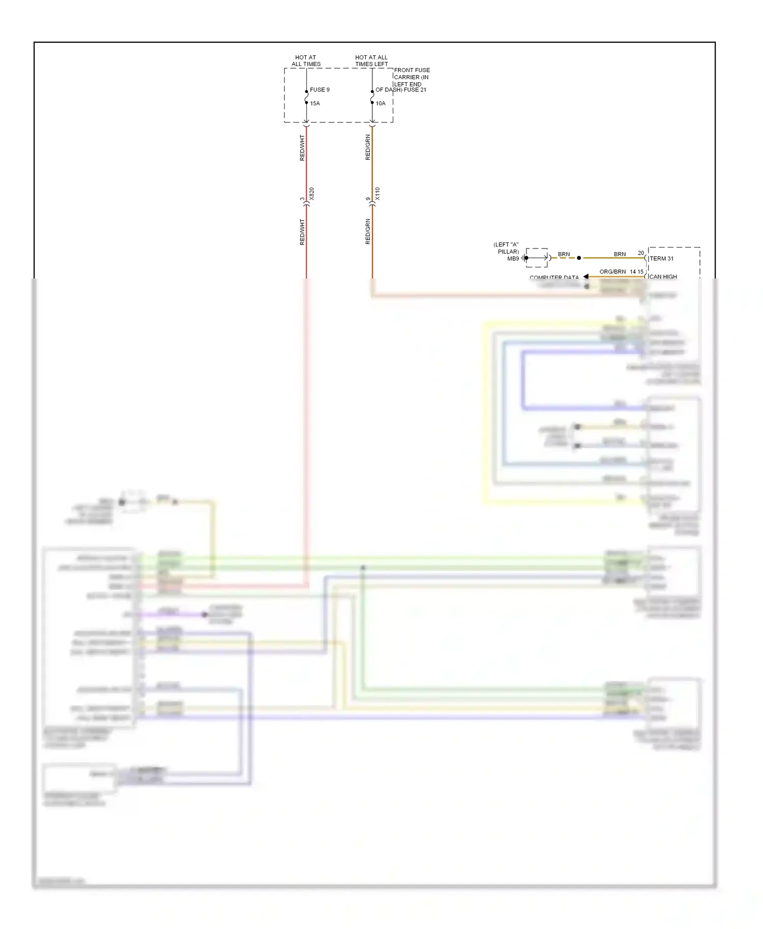 Porsche Panamera 970 (2009-2013) function ind wiring diagram  (3 of 3)