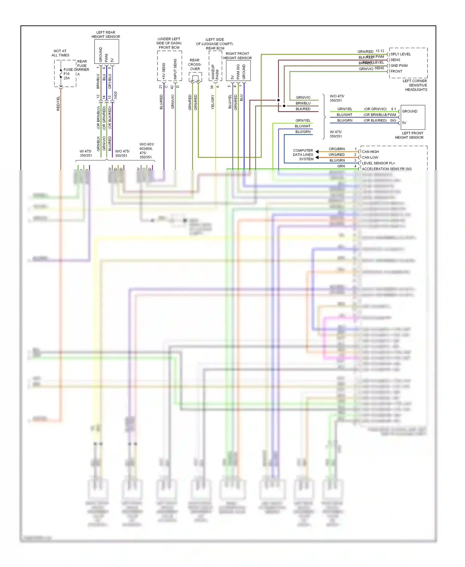 Porsche Panamera 970 (2009-2013) left front acceleration sensor wiring diagram  (1 of 1)