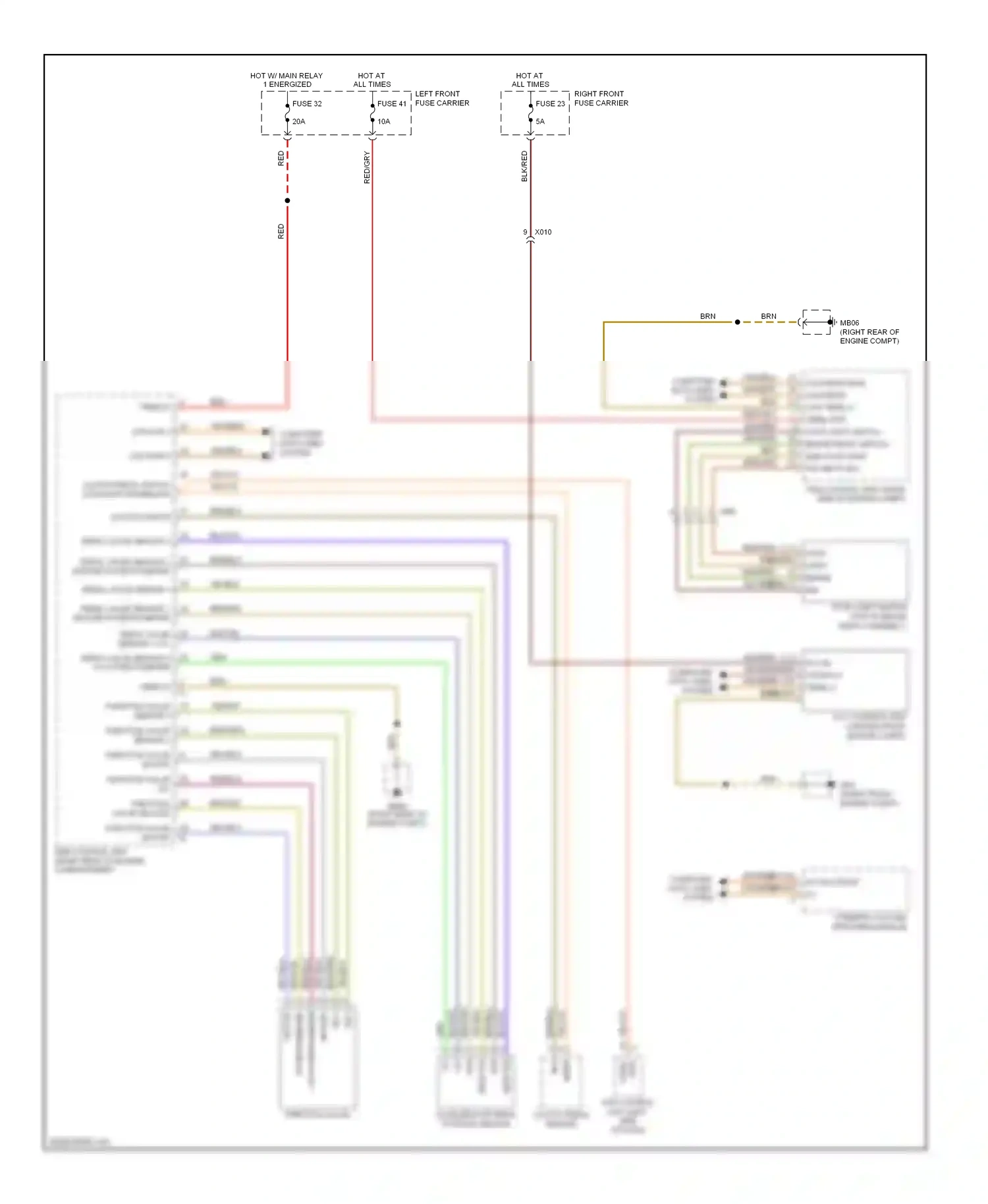 Porsche Panamera 970 (2009-2013) (right front engine compt) wiring diagram  (1 of 1)