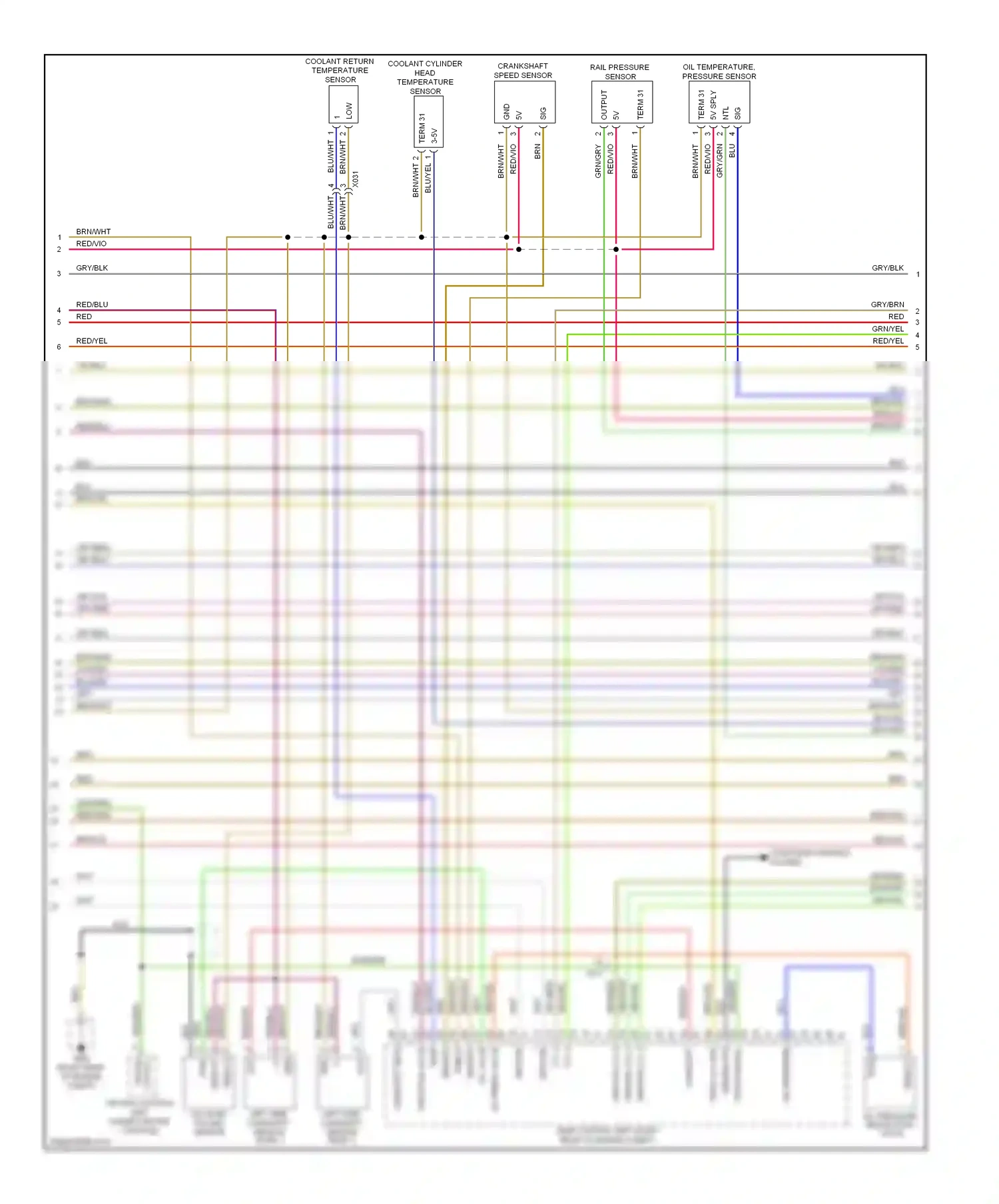 Porsche Panamera 970 (2009-2013) sensor wiring diagram  (1 of 1)