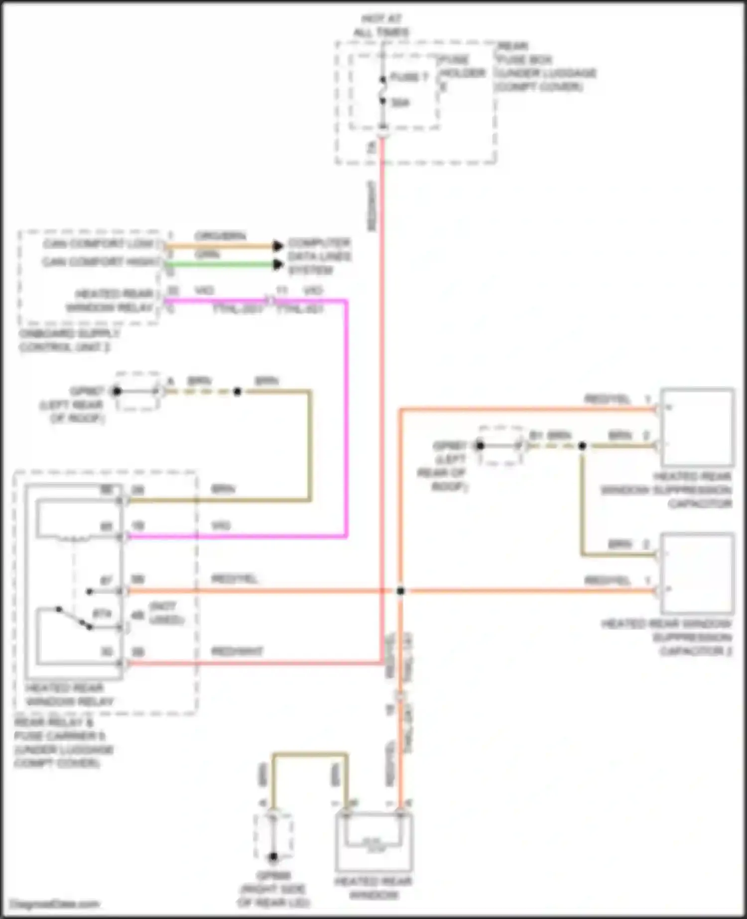 Panamera Porsche 972 (2023-2024): Defogger circuit