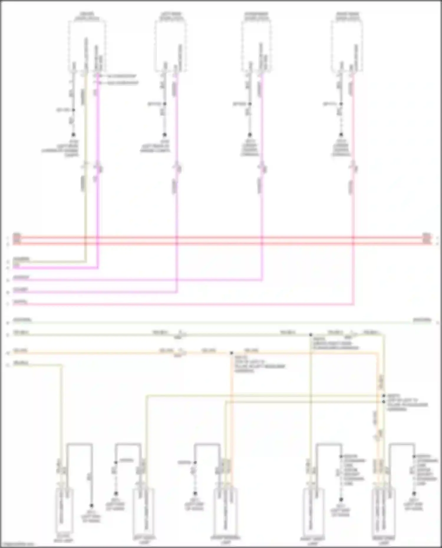 Wiring diagram front reading lamp for RAM 1500 IV (2011-2024)