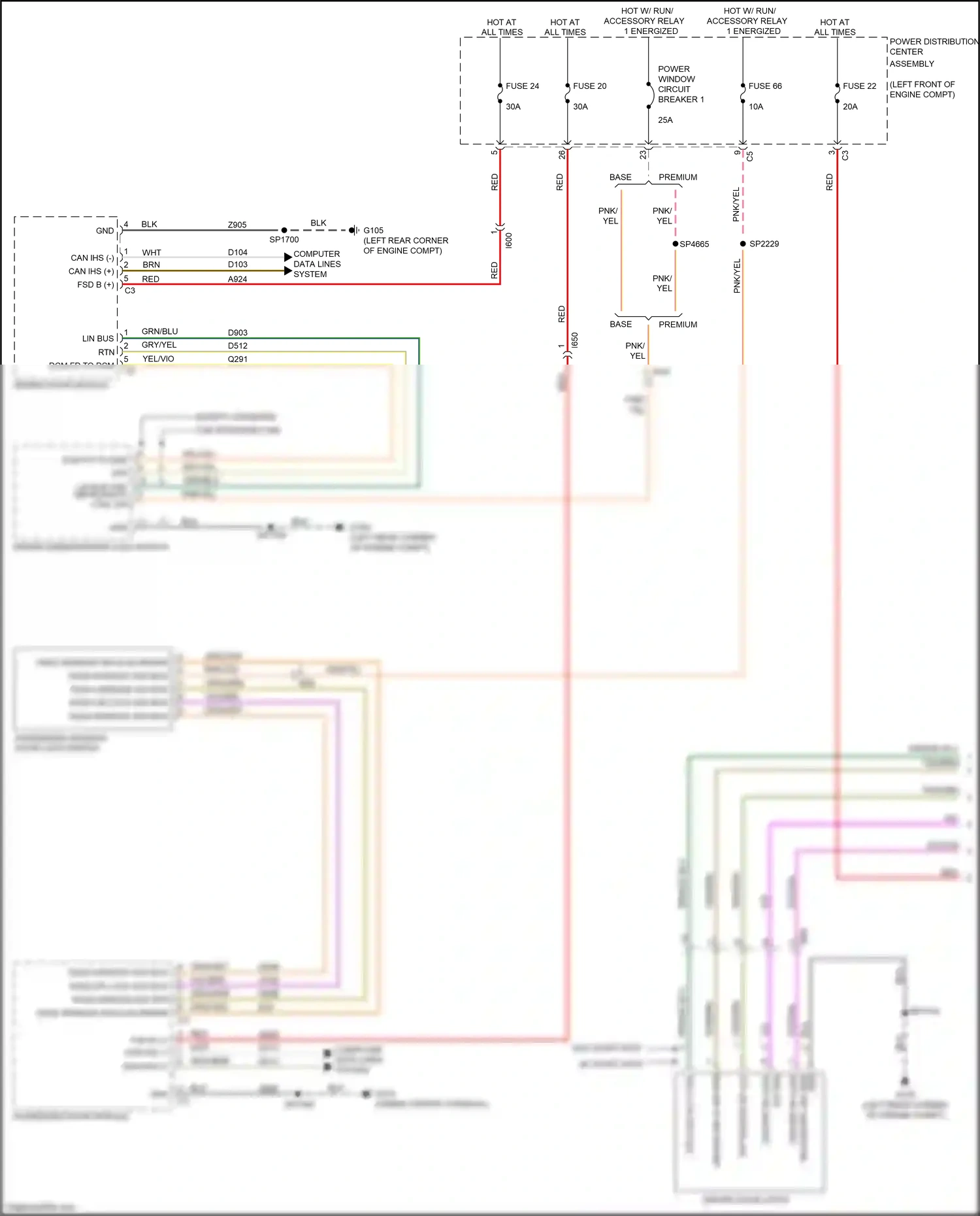 RAM 1500 IV (2011-2024) driver dr ajar wiring diagram  (1 of 2)