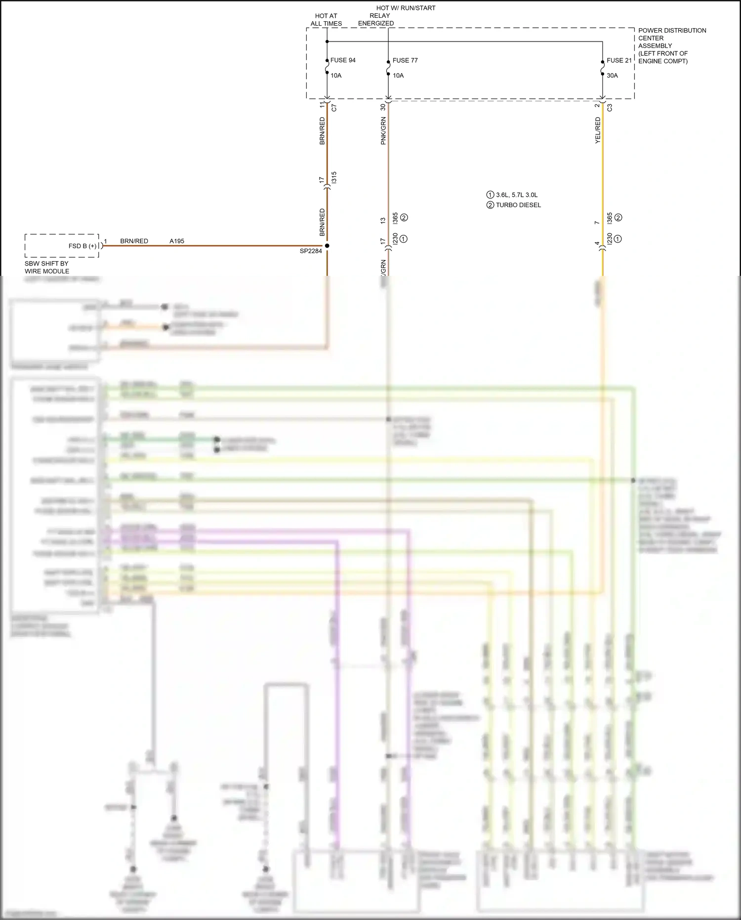 RAM 1500 IV (2011-2024) fsd ign run/start wiring diagram  (1 of 4)