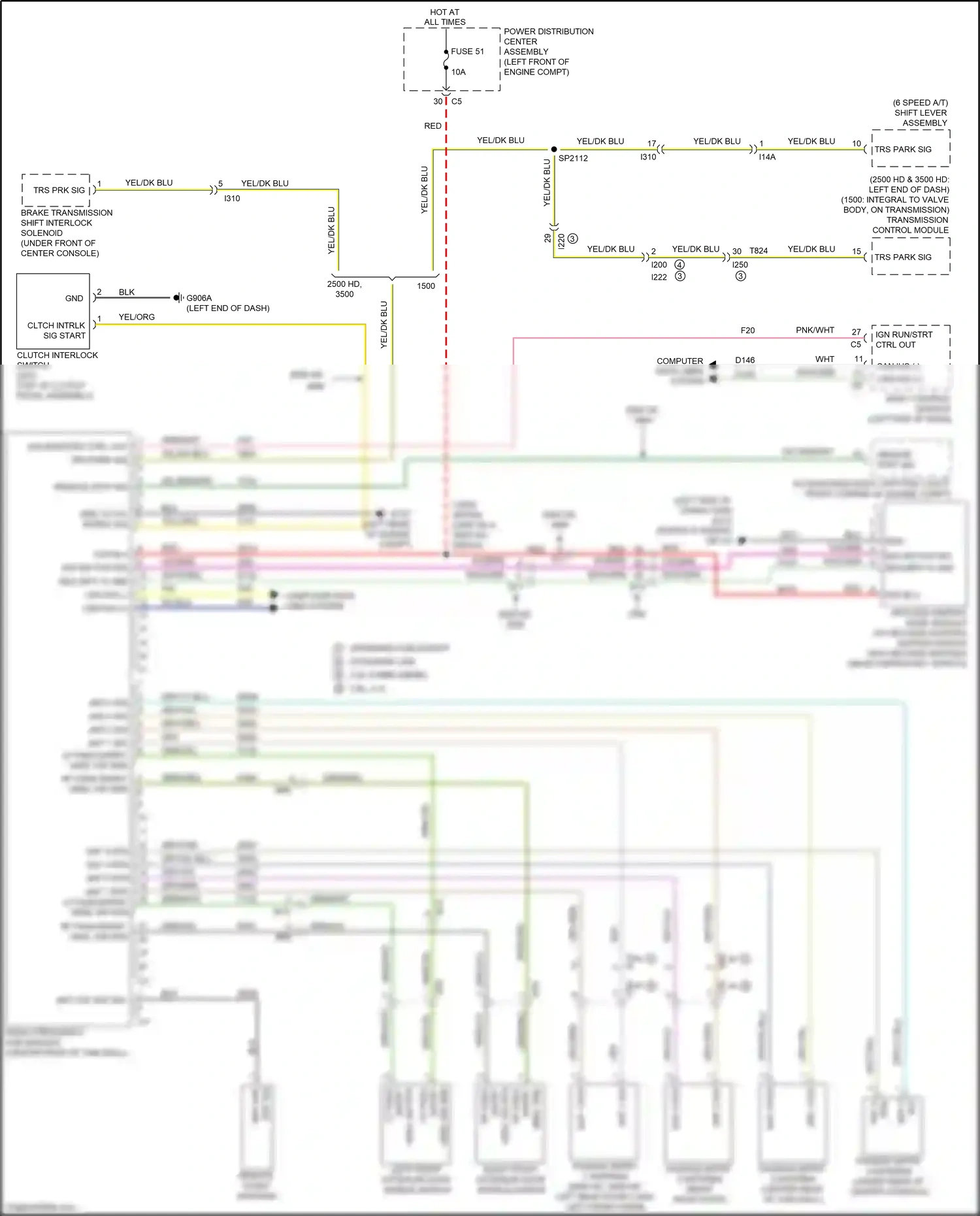RAM 1500 IV (2011-2024) left front exterior door handle switch wiring diagram  (1 of 1)