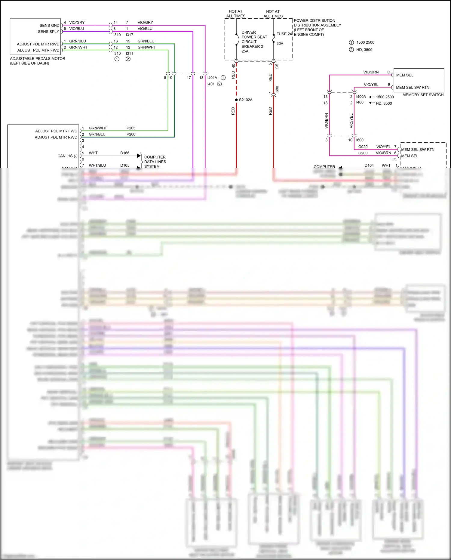 RAM 1500 IV (2011-2024) org/blu wiring diagram  (1 of 5)