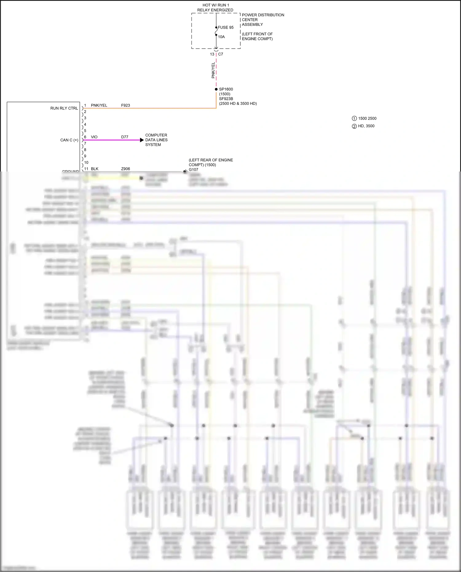 RAM 1500 IV (2011-2024) park assist sensor 5 wiring diagram  (1 of 1)