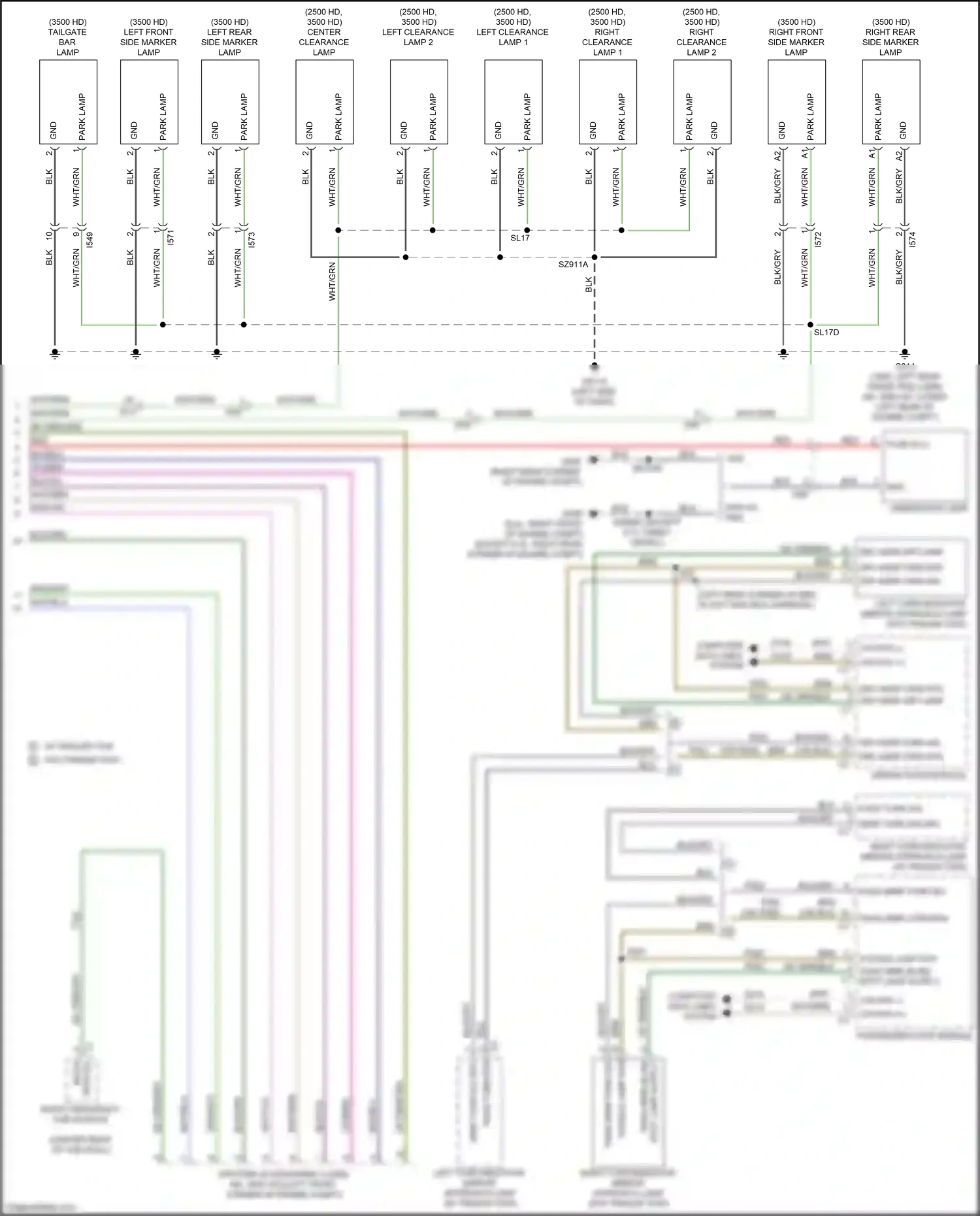 RAM 1500 IV (2011-2024) puddle lamp rtn wiring diagram  (1 of 2)