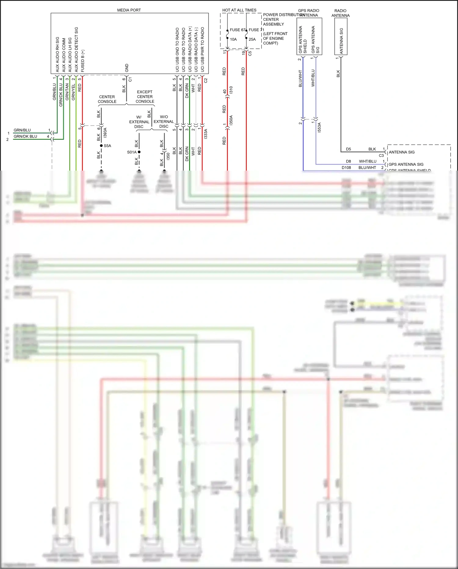 RAM 1500 IV (2011-2024) radio ctrl mux wiring diagram  (1 of 2)