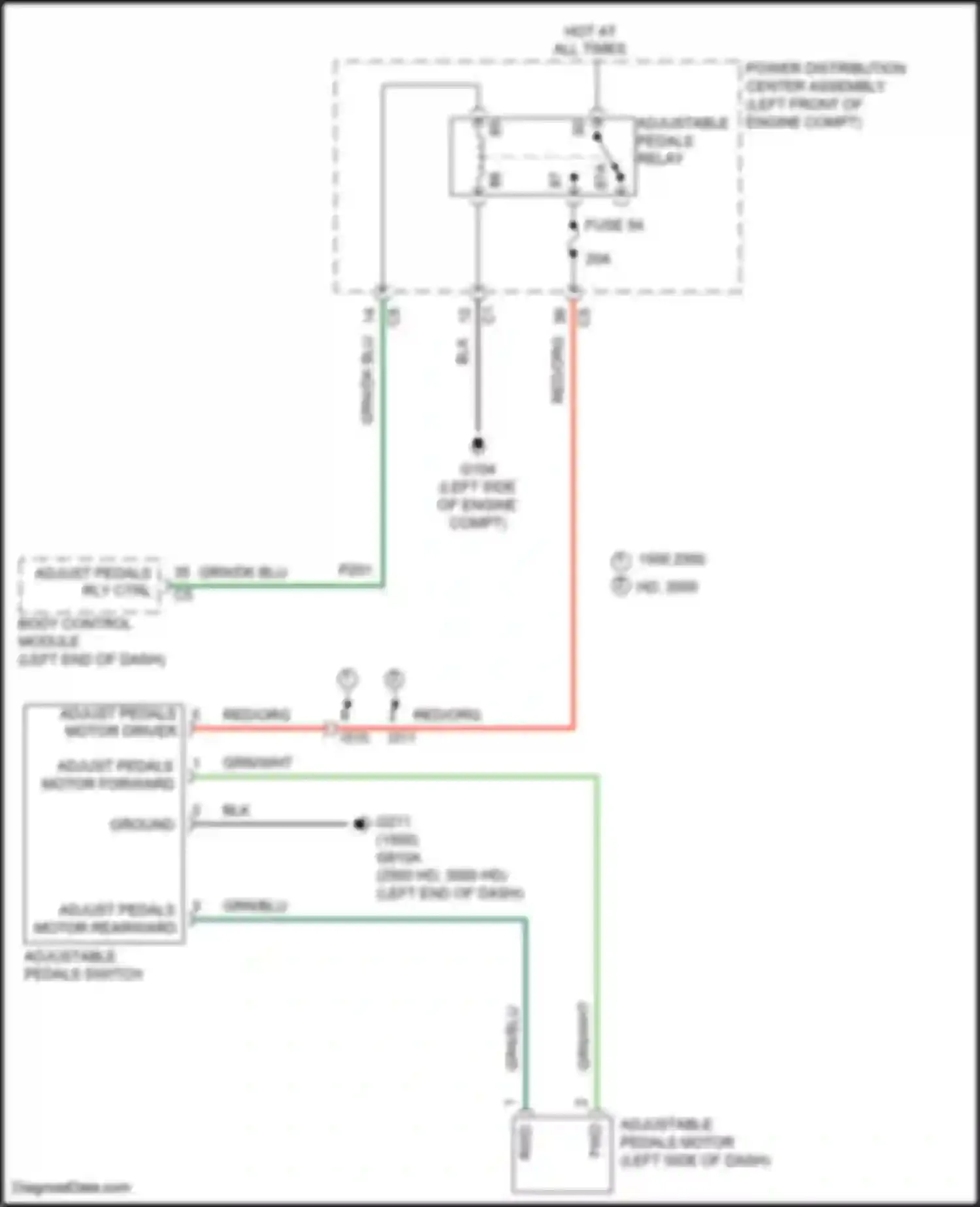Wiring diagram red/org for RAM 1500 IV (2011-2024) (1 of 2)
