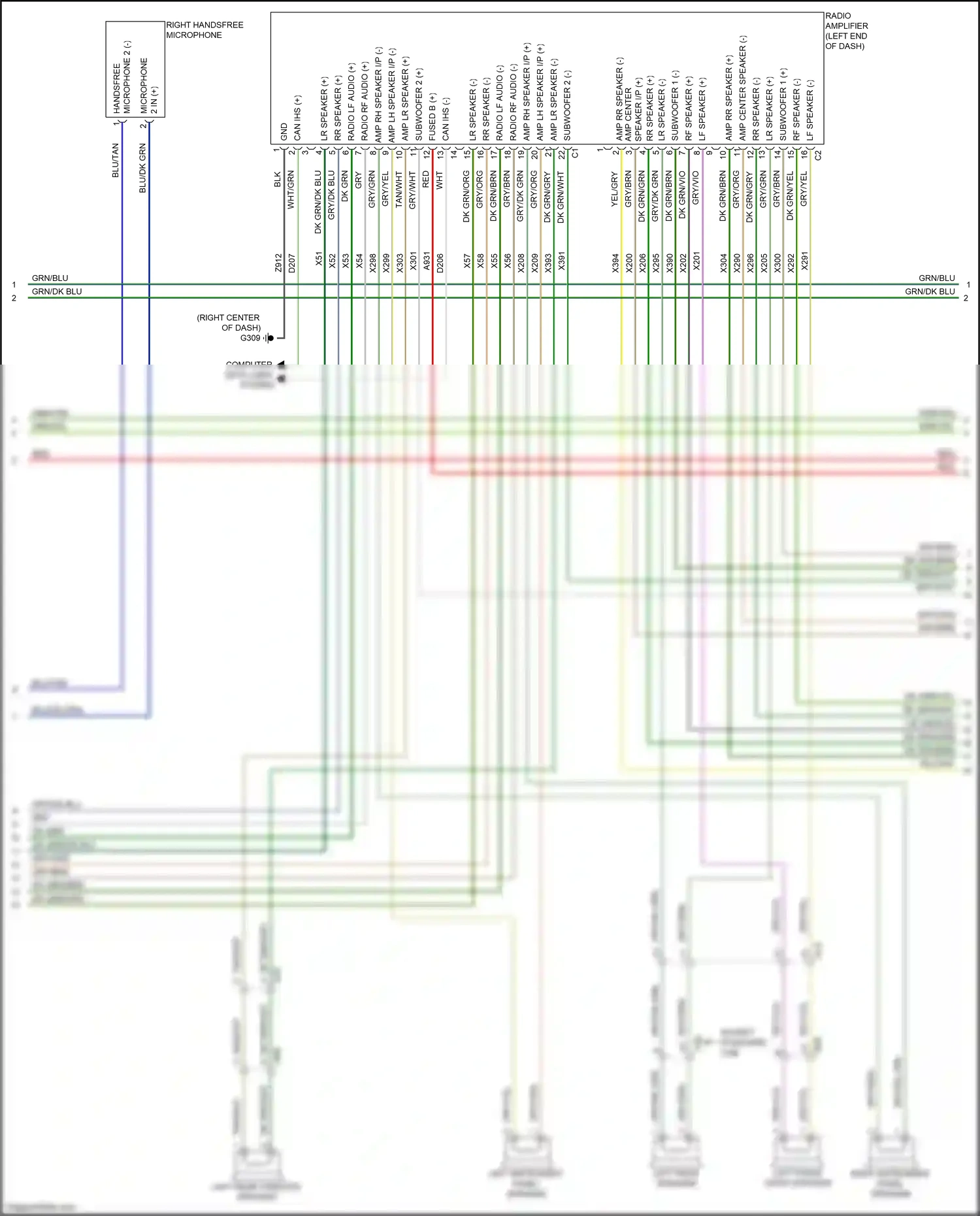RAM 1500 IV (2011-2024) right handsfree microphone wiring diagram  (2 of 4)