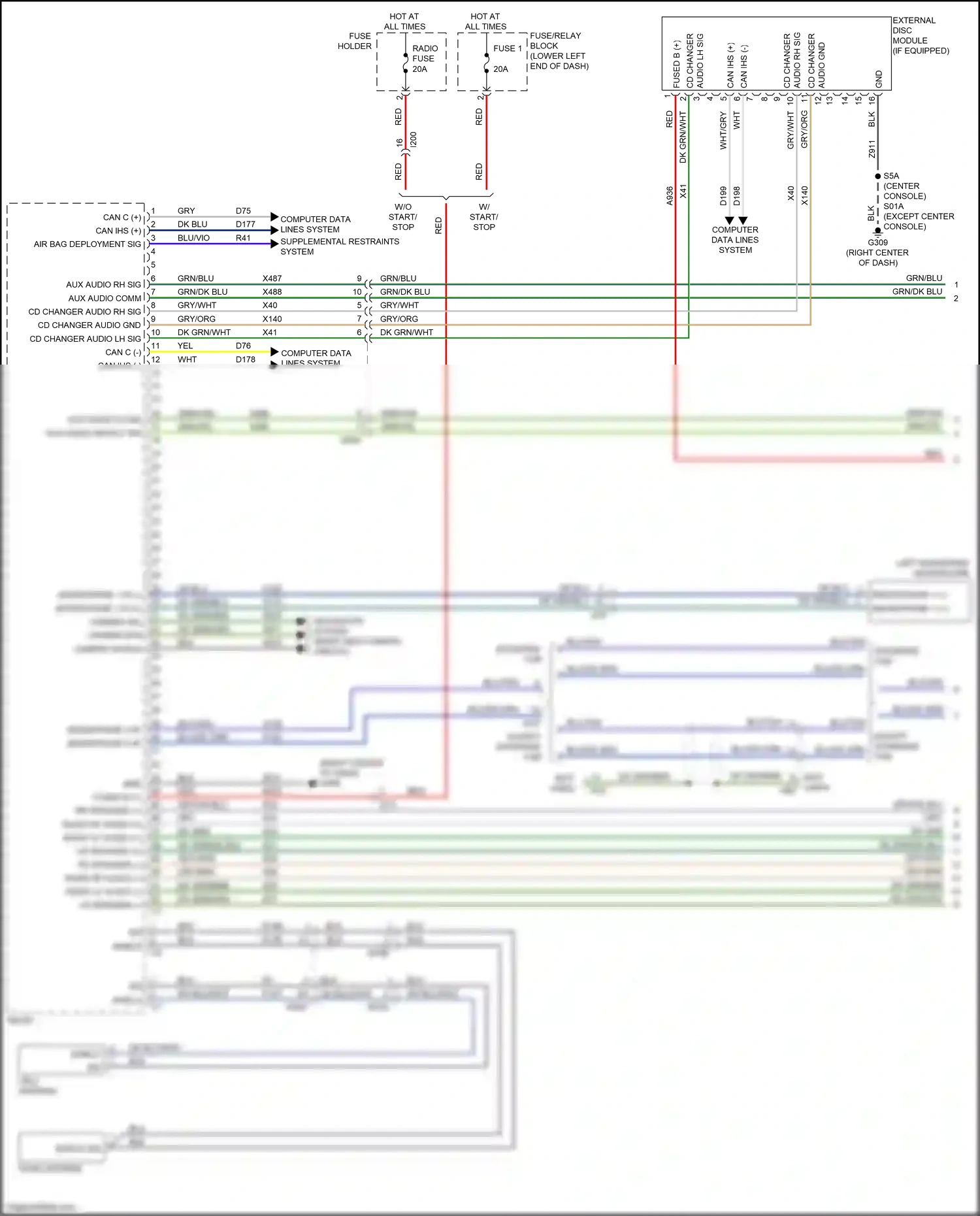RAM 1500 IV (2011-2024) sdar antenna wiring diagram  (1 of 2)